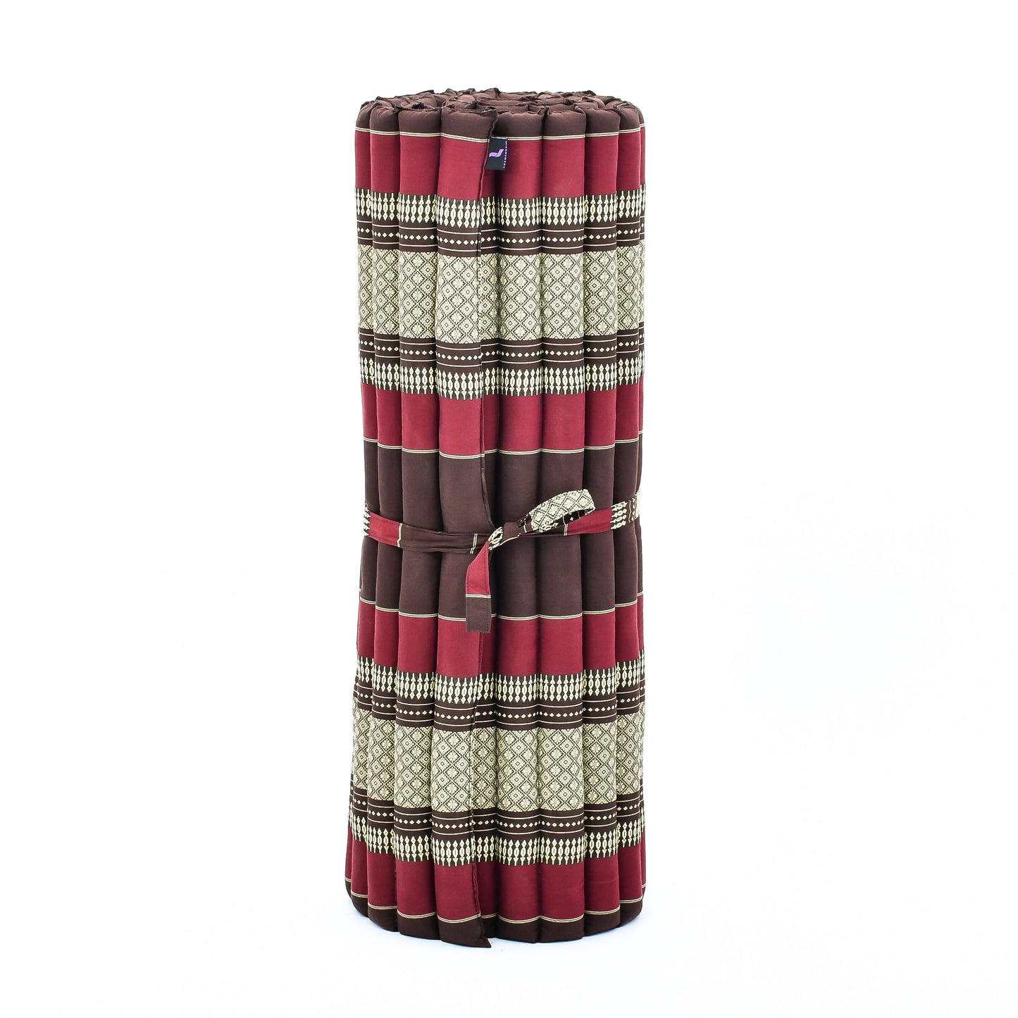 Kapok Roll-Up Mattress – Foldable Sleeping & Relax Mat with Cotton Cover for Home & Outdoor Use, Sf19 - Red, Brown, L: 75x39