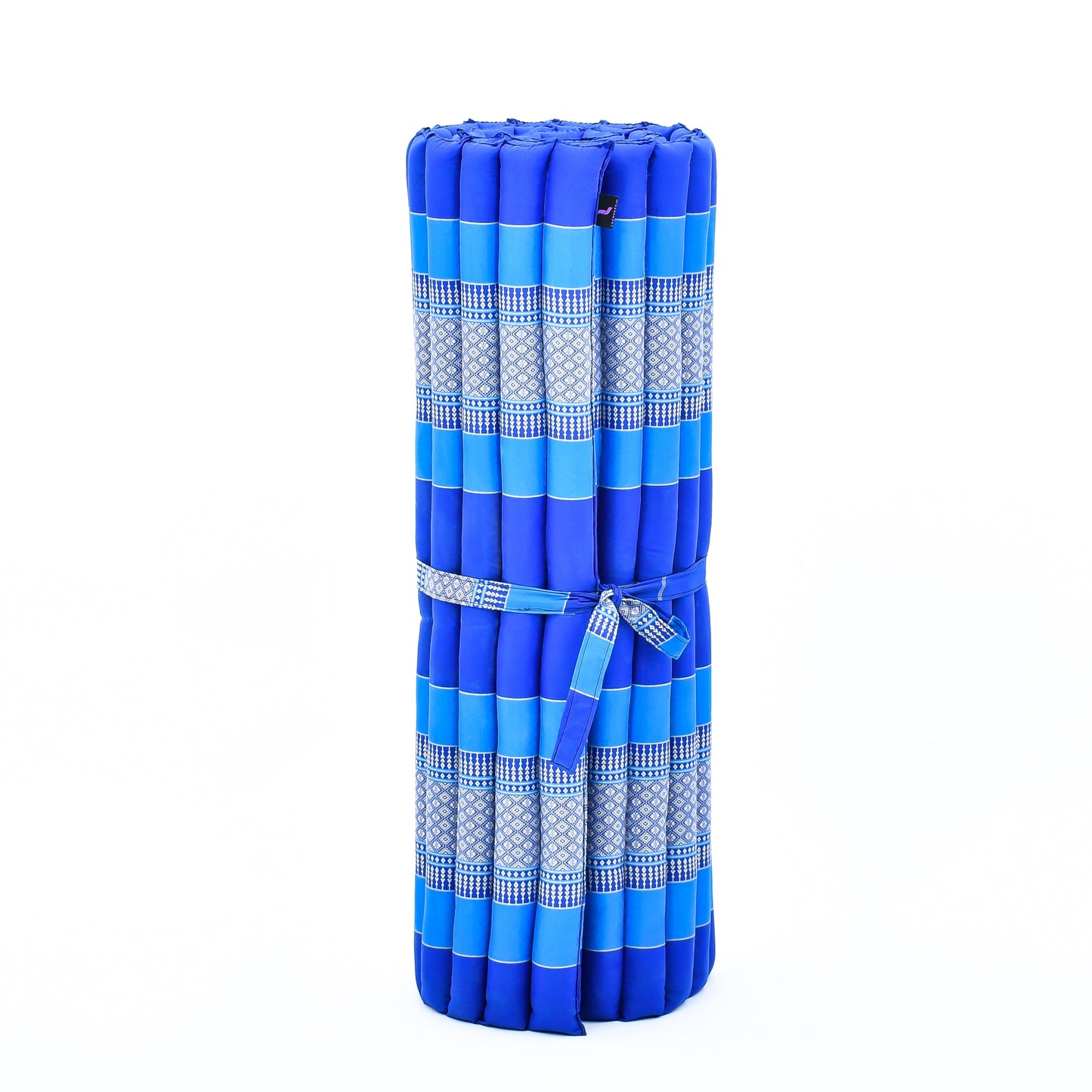 Kapok Roll-Up Mattress – Foldable Sleeping & Relax Mat with Cotton Cover for Home & Outdoor Use, Sf28 - Blue, L: 75x39