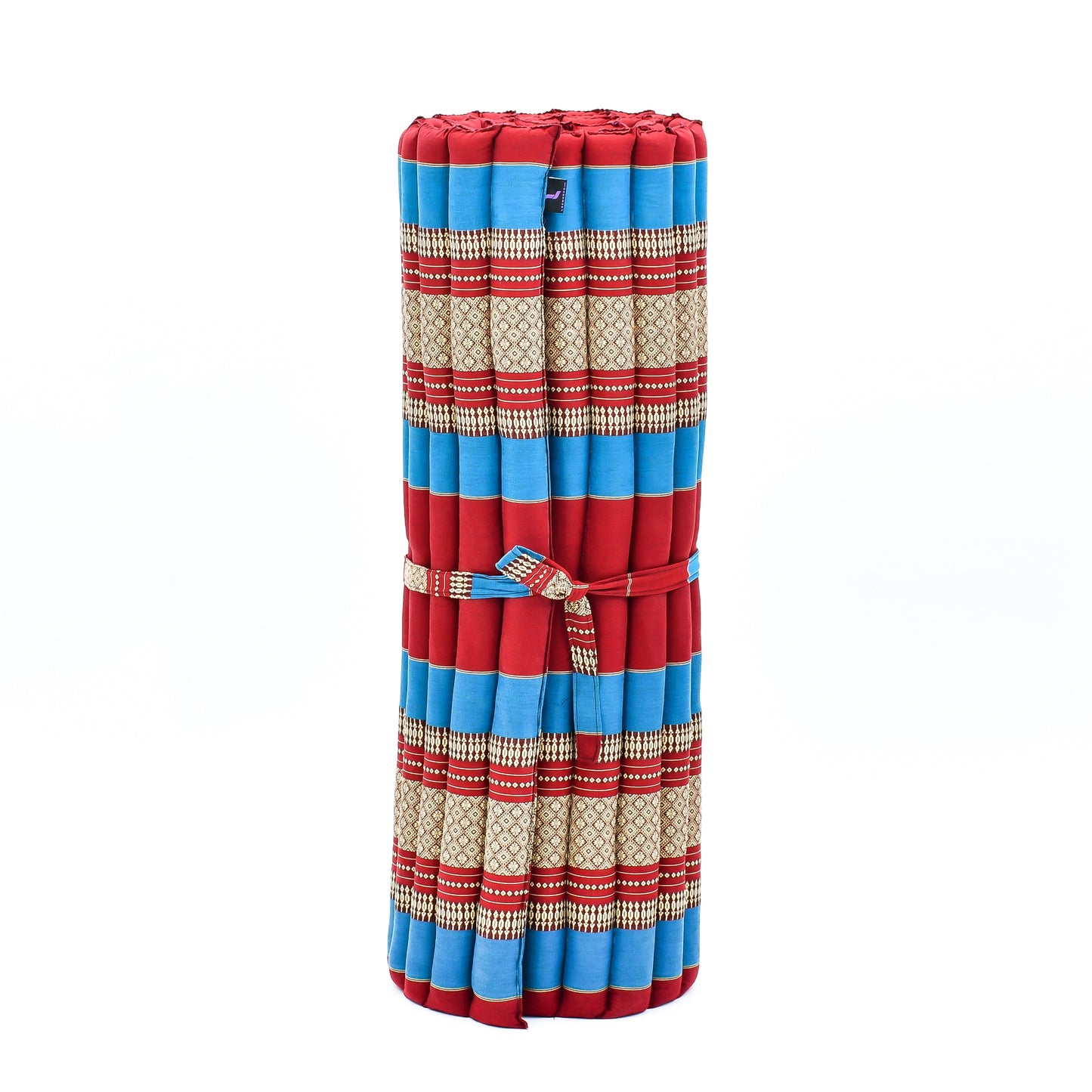 Kapok Roll-Up Mattress – Foldable Sleeping & Relax Mat with Cotton Cover for Home & Outdoor Use, Sf27 - Blue, Red, L: 75x39