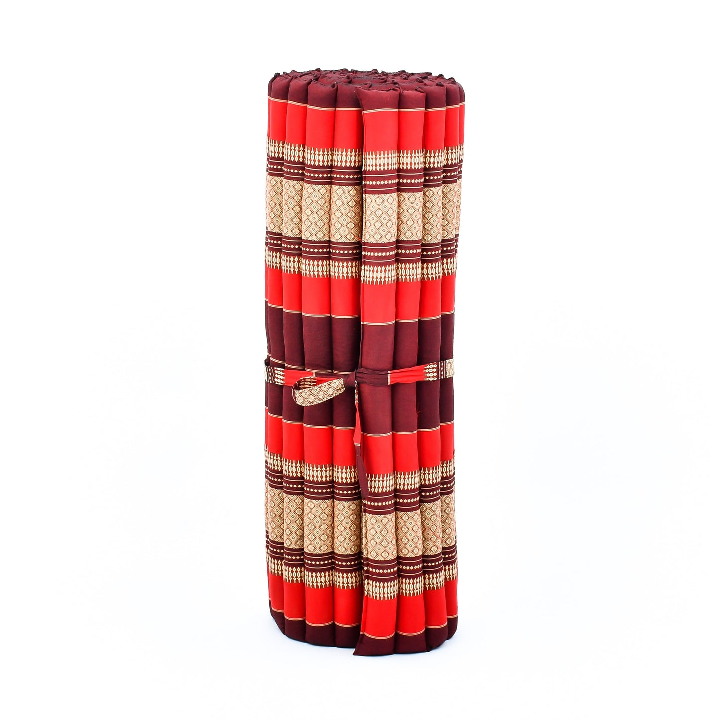 Kapok Roll-Up Mattress – Foldable Sleeping & Relax Mat with Cotton Cover for Home & Outdoor Use, Sf24 - Red, Brown, L: 75x39