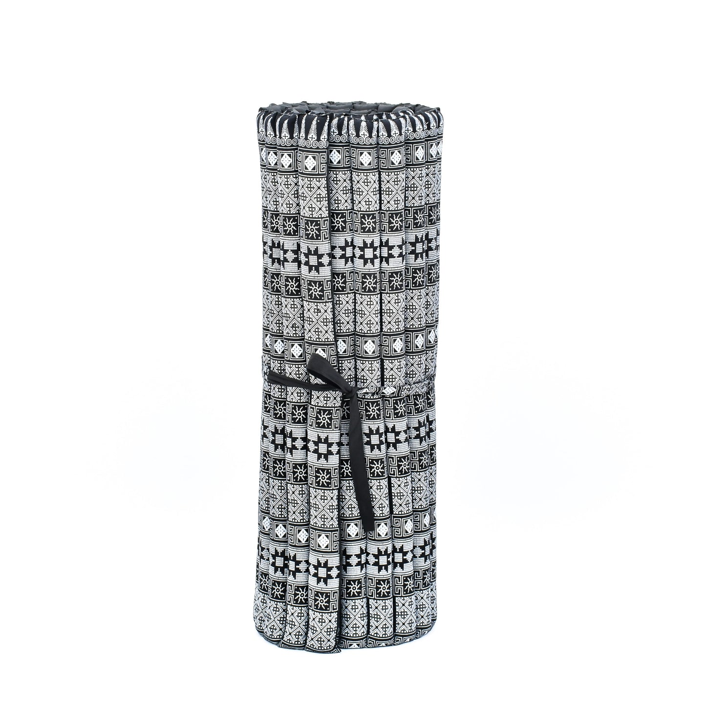 Kapok Roll-Up Mattress – Foldable Sleeping & Relax Mat with Cotton Cover for Home & Outdoor Use, Cbt4 - Black, L: 75x39