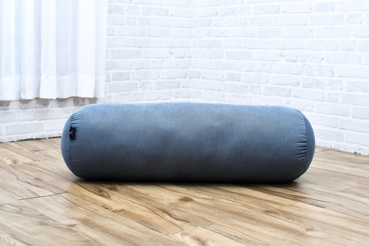 Large Yoga Bolster – Kapok-Filled Meditation Cushion with Cotton Cover, Cl13 - Grey