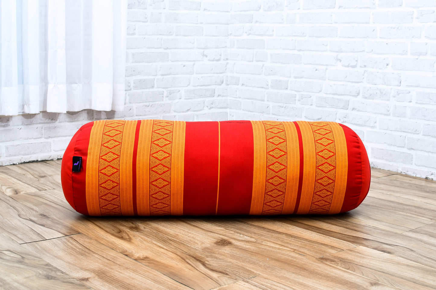 Large Yoga Bolster – Kapok-Filled Meditation Cushion with Cotton Cover, Sf02 - Orange