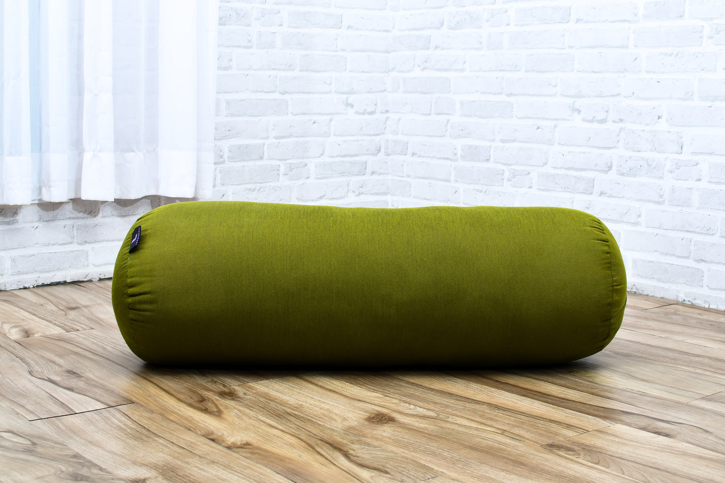 Large Yoga Bolster – Kapok-Filled Meditation Cushion with Cotton Cover, Cl23 - Green