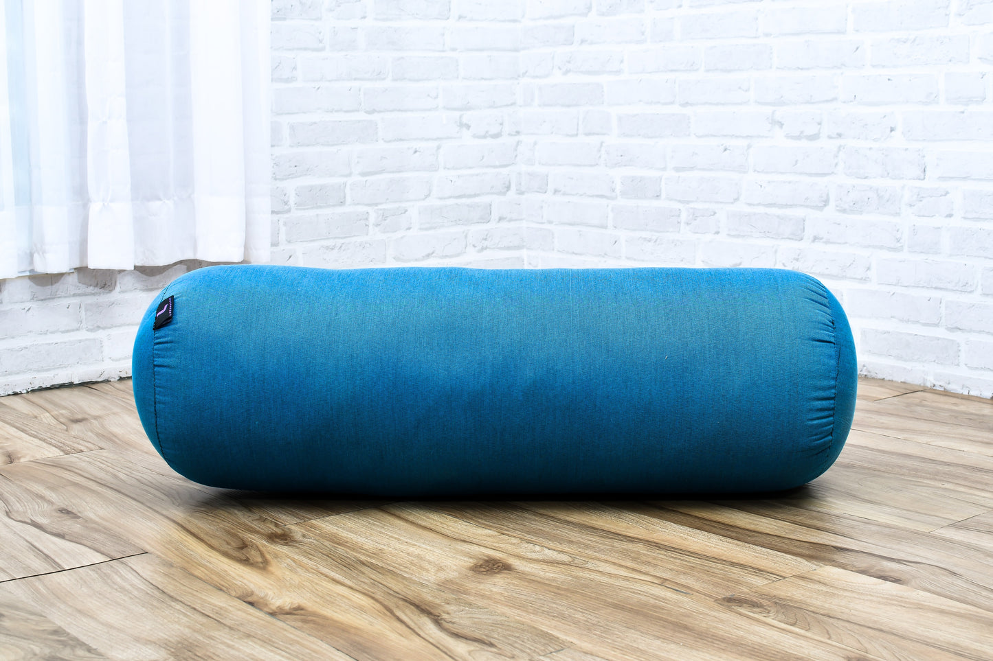 Large Yoga Bolster – Kapok-Filled Meditation Cushion with Cotton Cover, Cl22 - Light Blue