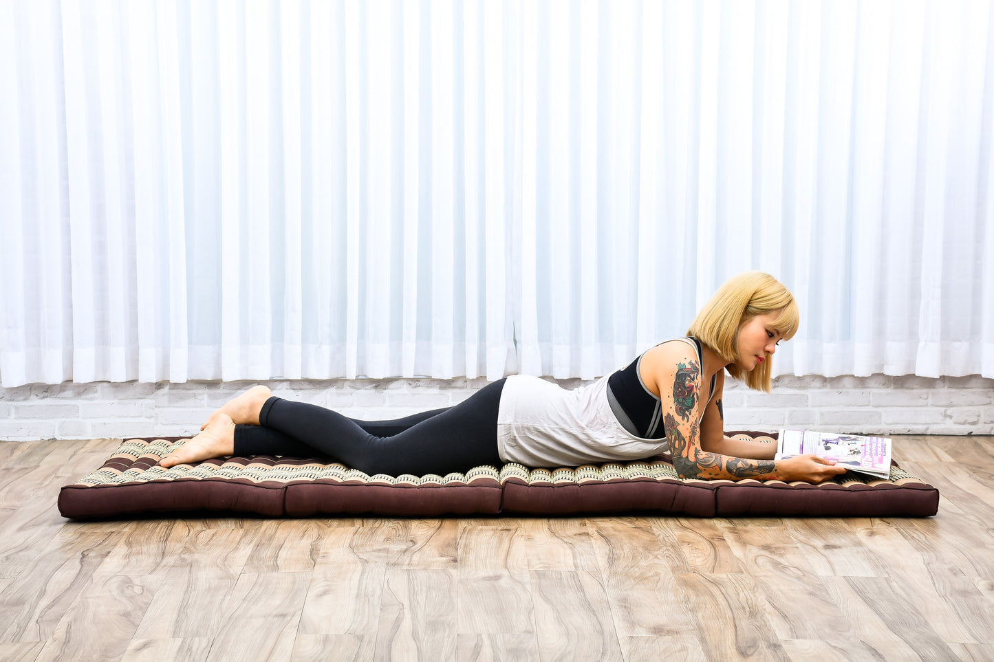 Kapok Folding Mattress – Thick Cotton Padded Guest Bed for Home, Sleeping & Mindfulness Corner, Sf10 - Brown, M: 79x28