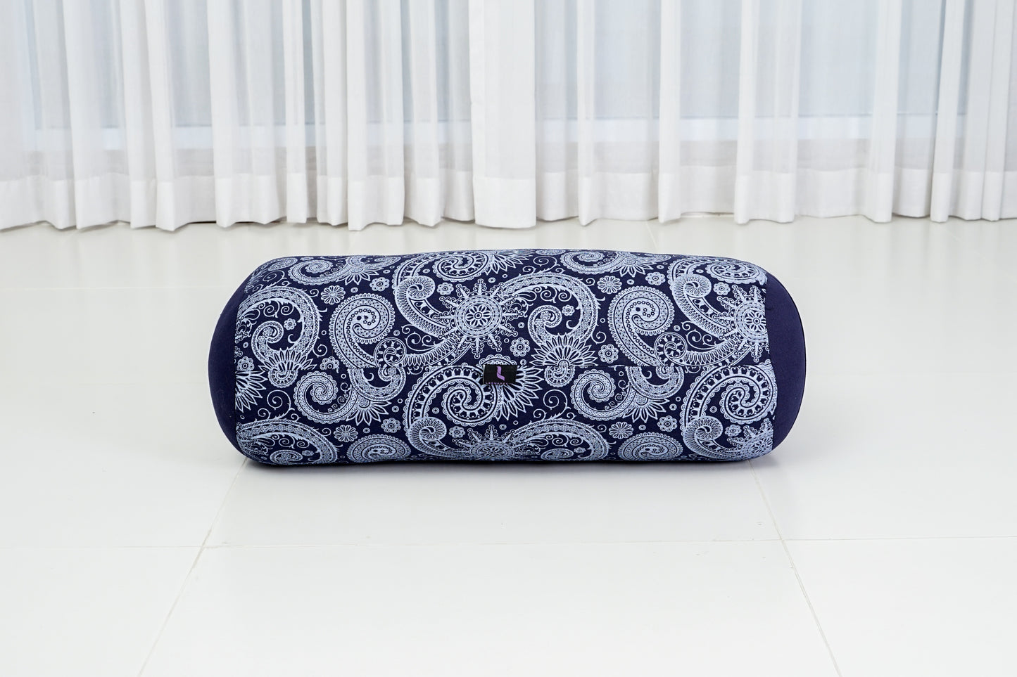 Large Yoga Bolster – Kapok-Filled Meditation Cushion with Cotton Cover, Cbt1 - Blue