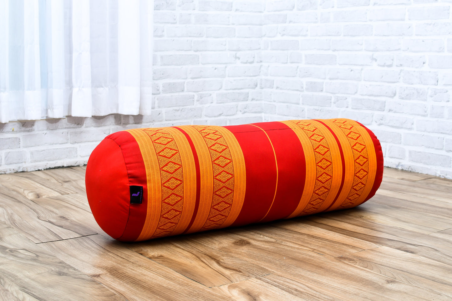 Large Yoga Bolster – Kapok-Filled Meditation Cushion with Cotton Cover, Sf02 - Orange