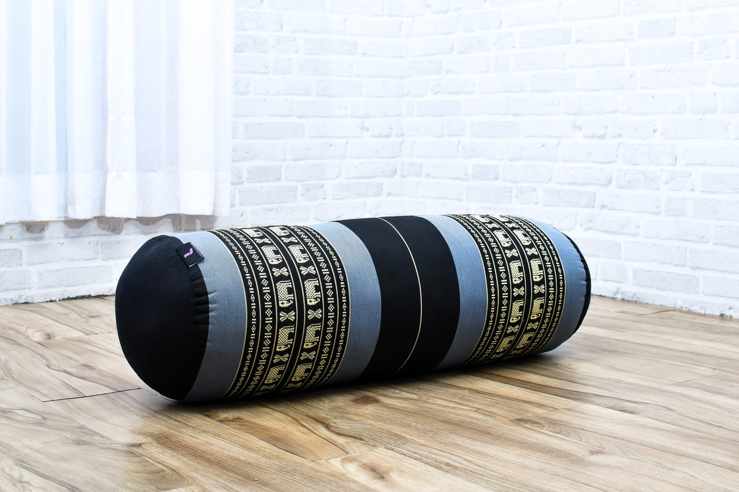 Large Yoga Bolster – Kapok-Filled Meditation Cushion with Cotton Cover, Sf15 - Blue