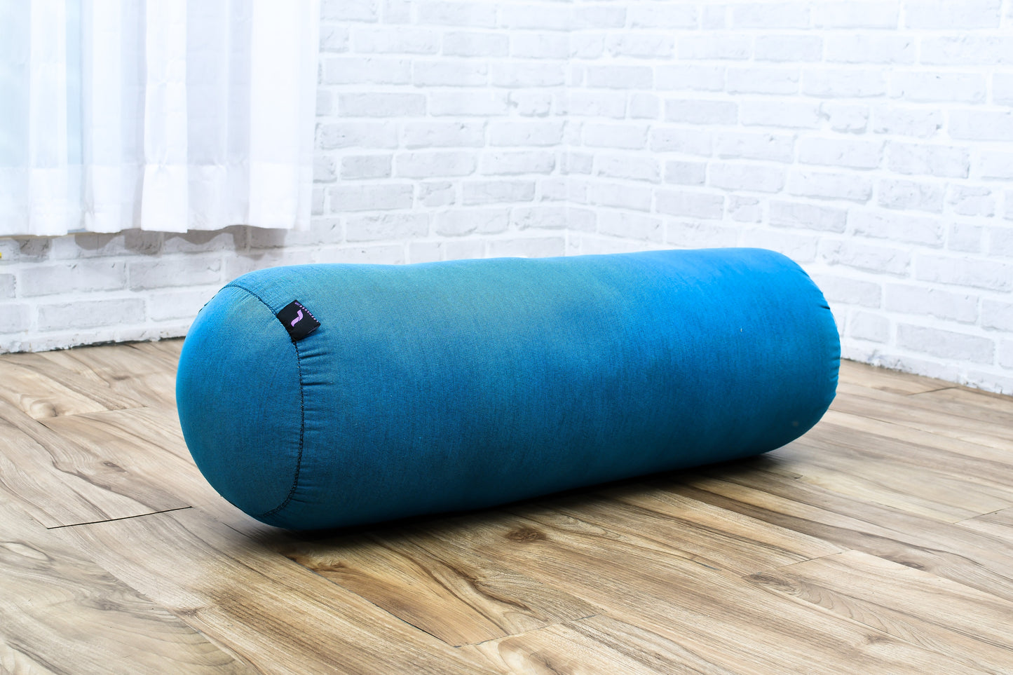 Large Yoga Bolster – Kapok-Filled Meditation Cushion with Cotton Cover, Cl22 - Light Blue