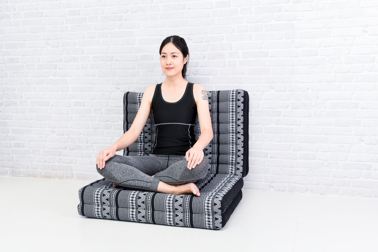 Kapok Folding Mattress – Thick Cotton Padded Guest Bed for Home, Sleeping & Mindfulness Corner, Cbt3 - Black, M: 79x28
