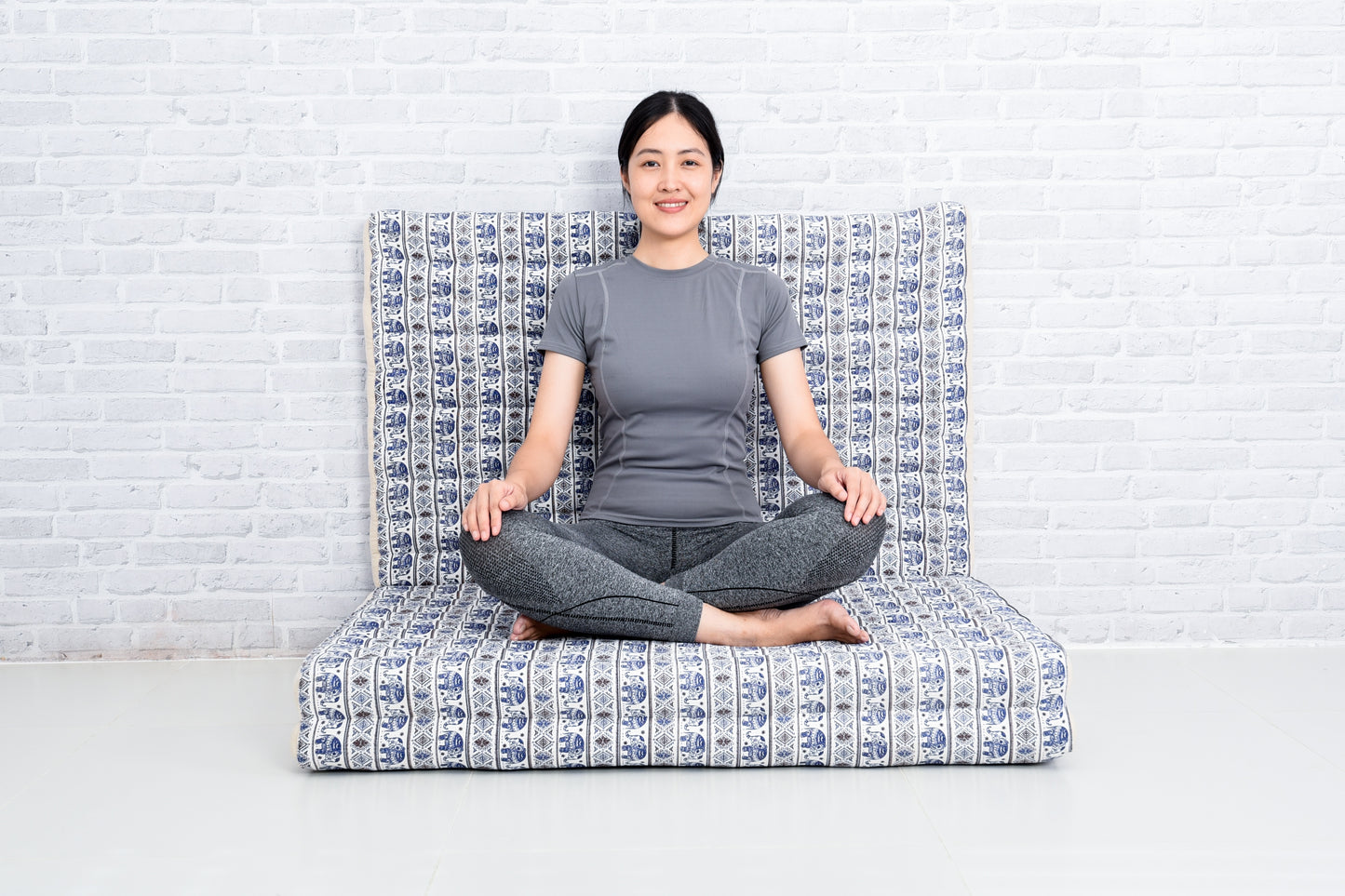 Kapok Folding Mattress – Thick Cotton Padded Guest Bed for Home, Sleeping & Mindfulness Corner, El1 - Blue, L: 79x39