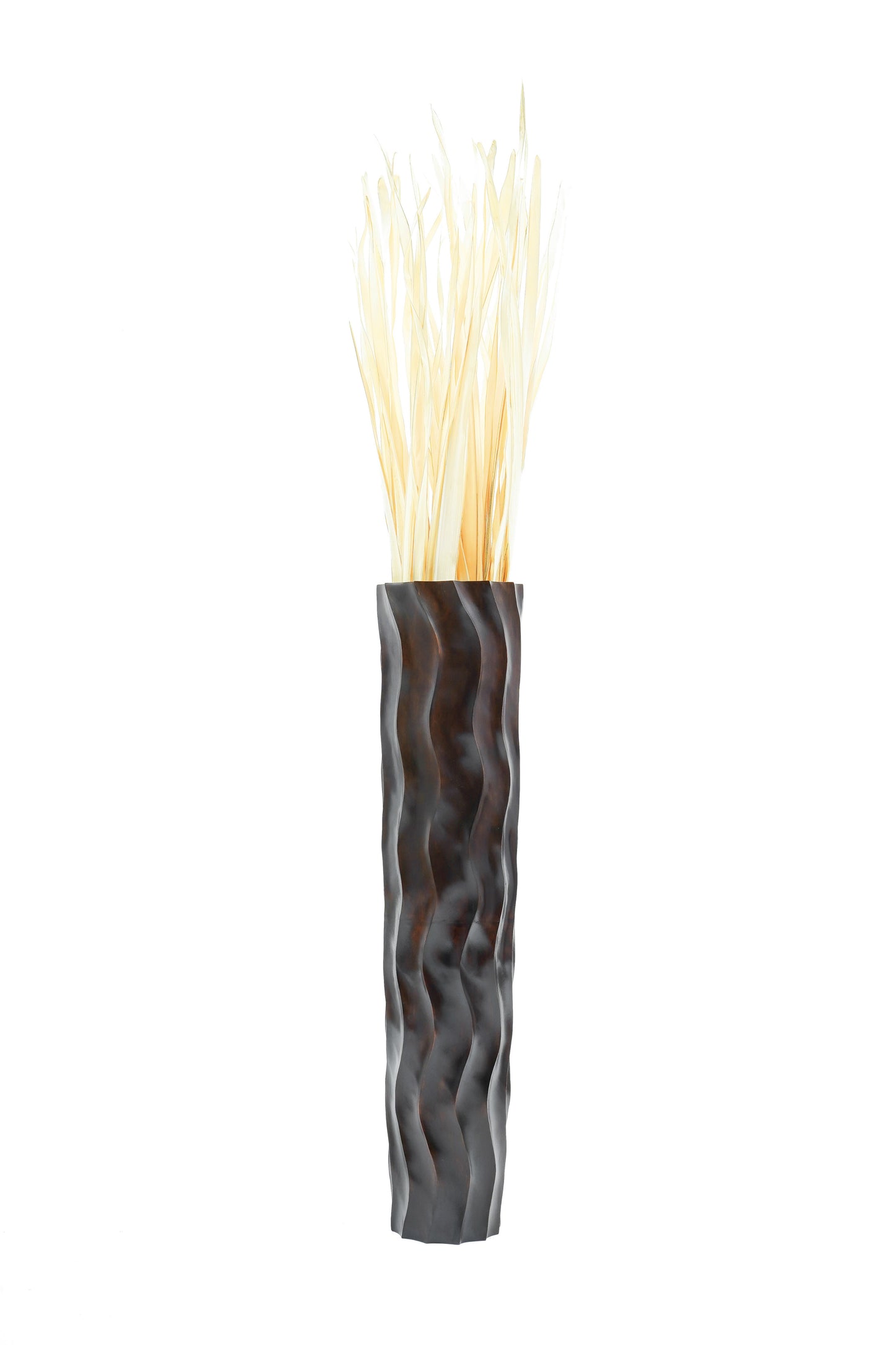 Large Mango Wood Floor Vase – Handcrafted Decorative Highlight from Thailand, brown, 34 inches