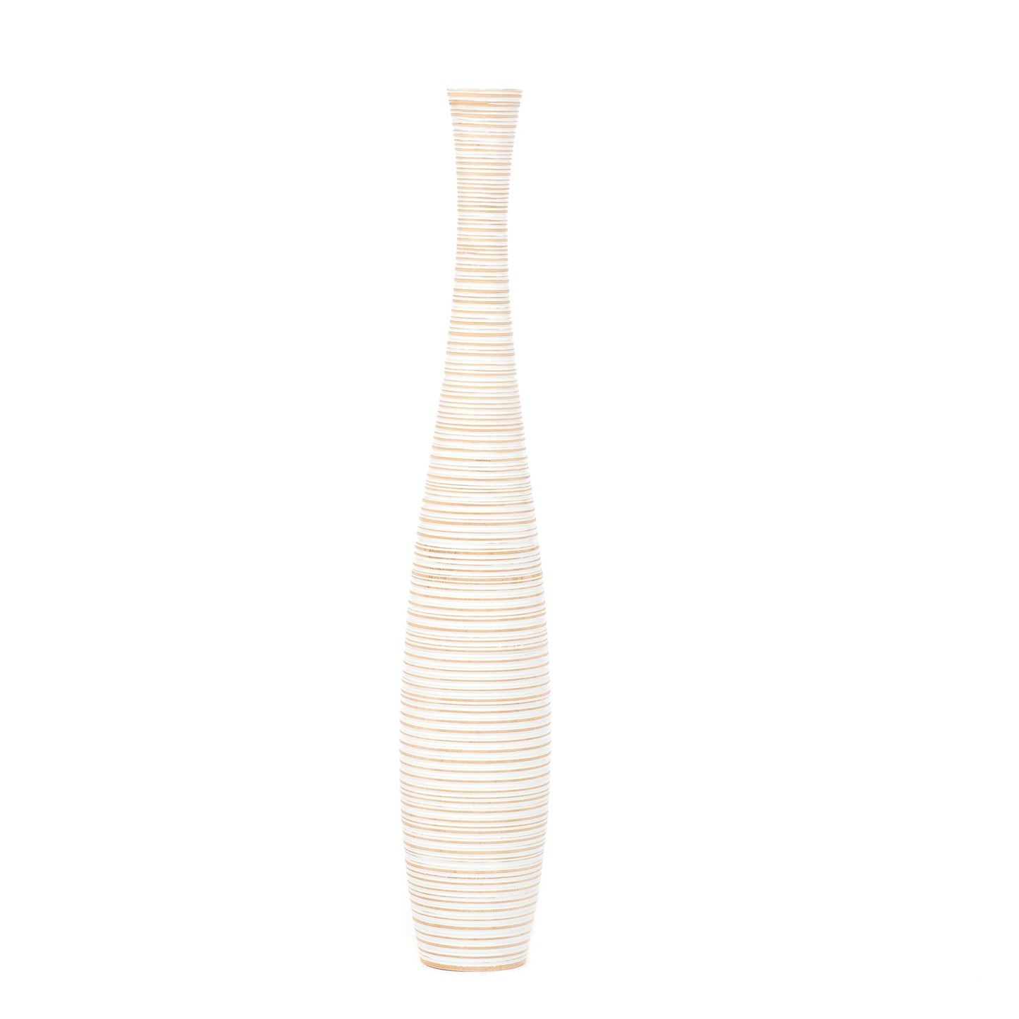 Large Mango Wood Floor Vase – Handcrafted Decorative Highlight from Thailand