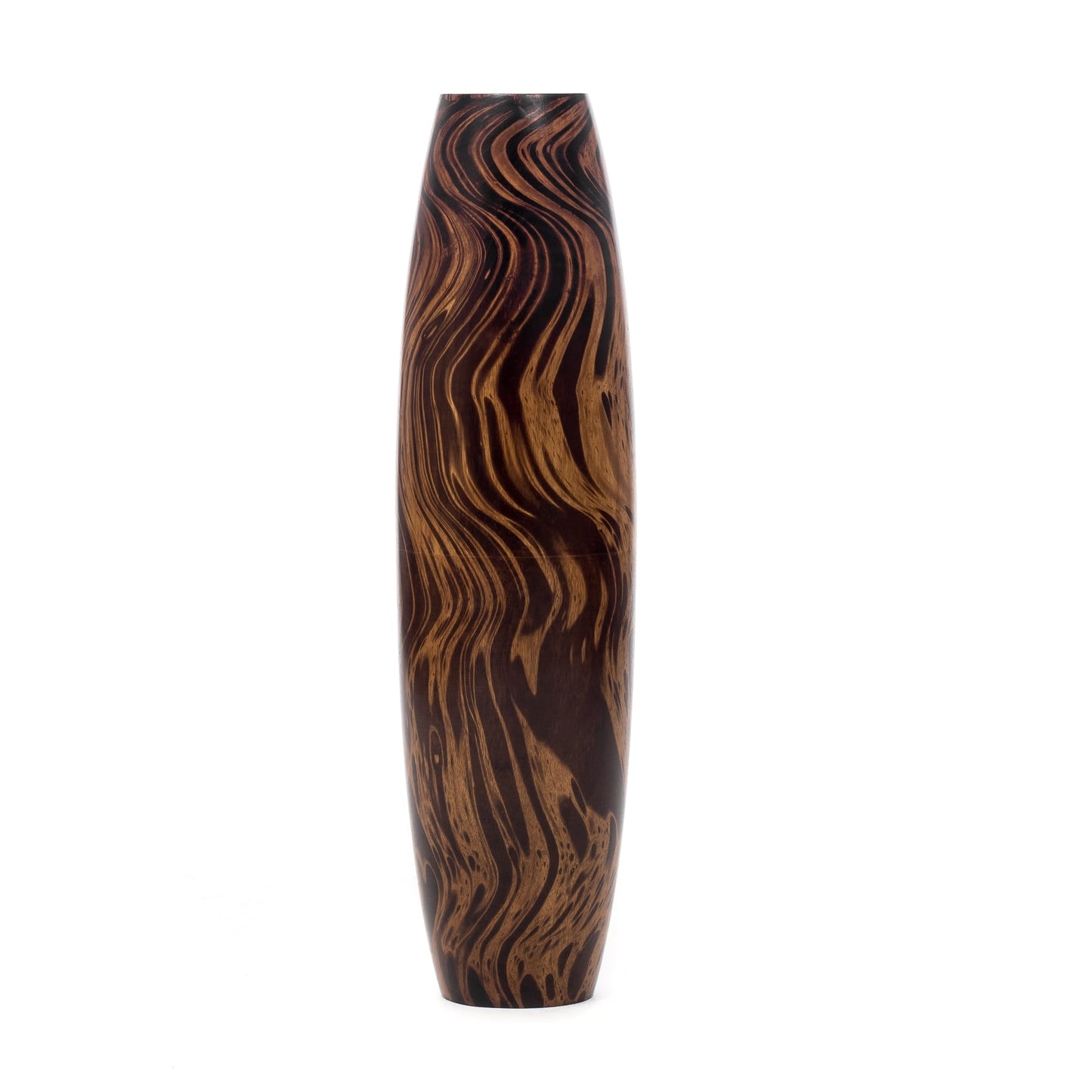 Large Mango Wood Floor Vase – Handcrafted Decorative Highlight from Thailand