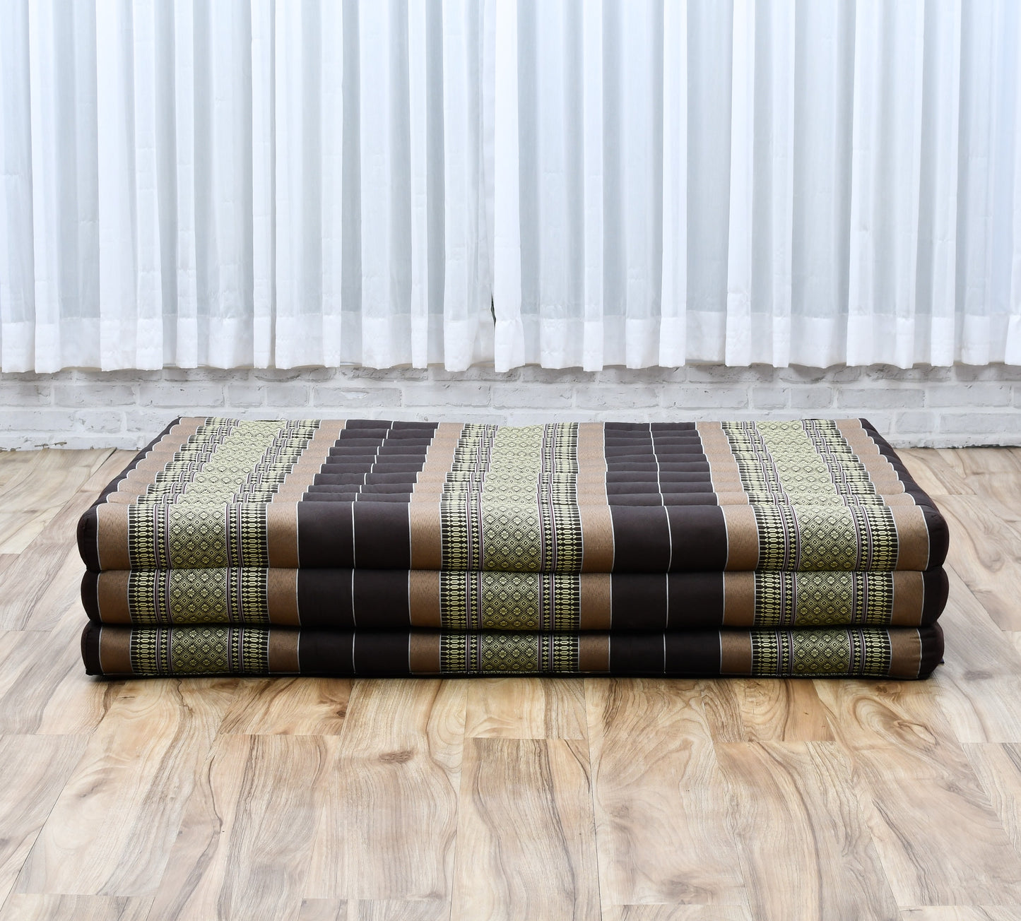 Kapok Folding Mattress – Thick Cotton Padded Guest Bed for Home, Sleeping & Mindfulness Corner, Sf10 - Brown, L: 79x39