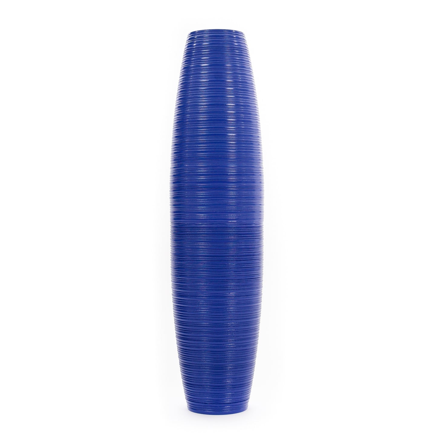 Large Mango Wood Floor Vase – Handcrafted Decorative Highlight from Thailand, blue, 26 inches