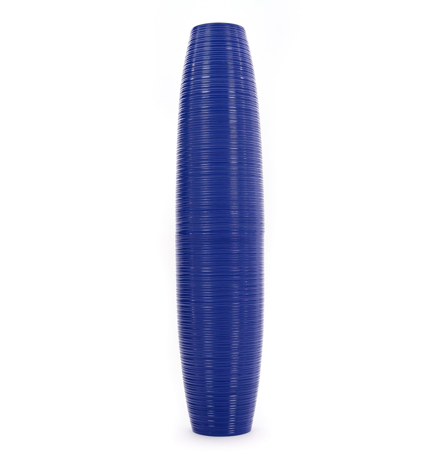 Large Mango Wood Floor Vase – Handcrafted Decorative Highlight from Thailand, blue, 34 inches