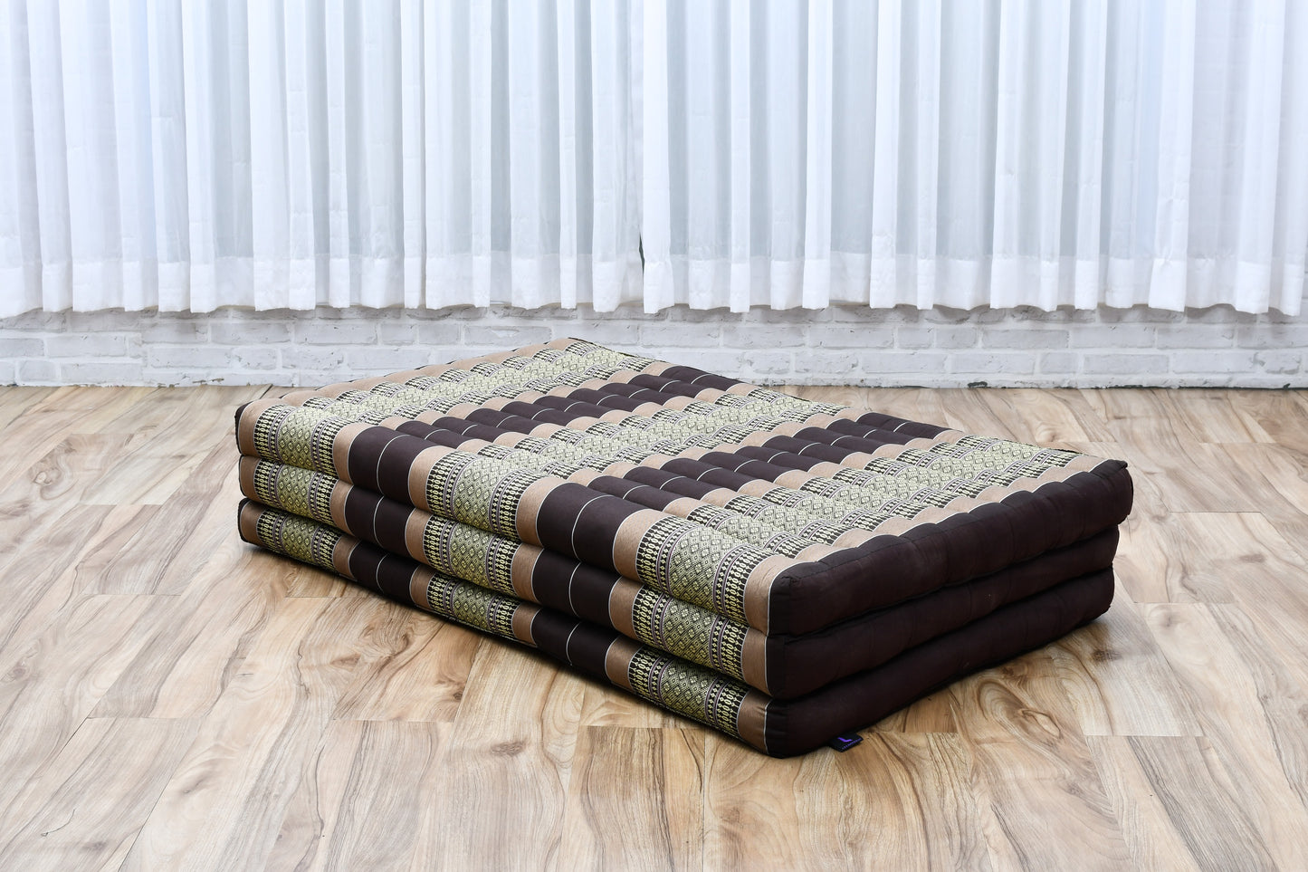 Kapok Folding Mattress – Thick Cotton Padded Guest Bed for Home, Sleeping & Mindfulness Corner, Sf10 - Brown, L: 79x39