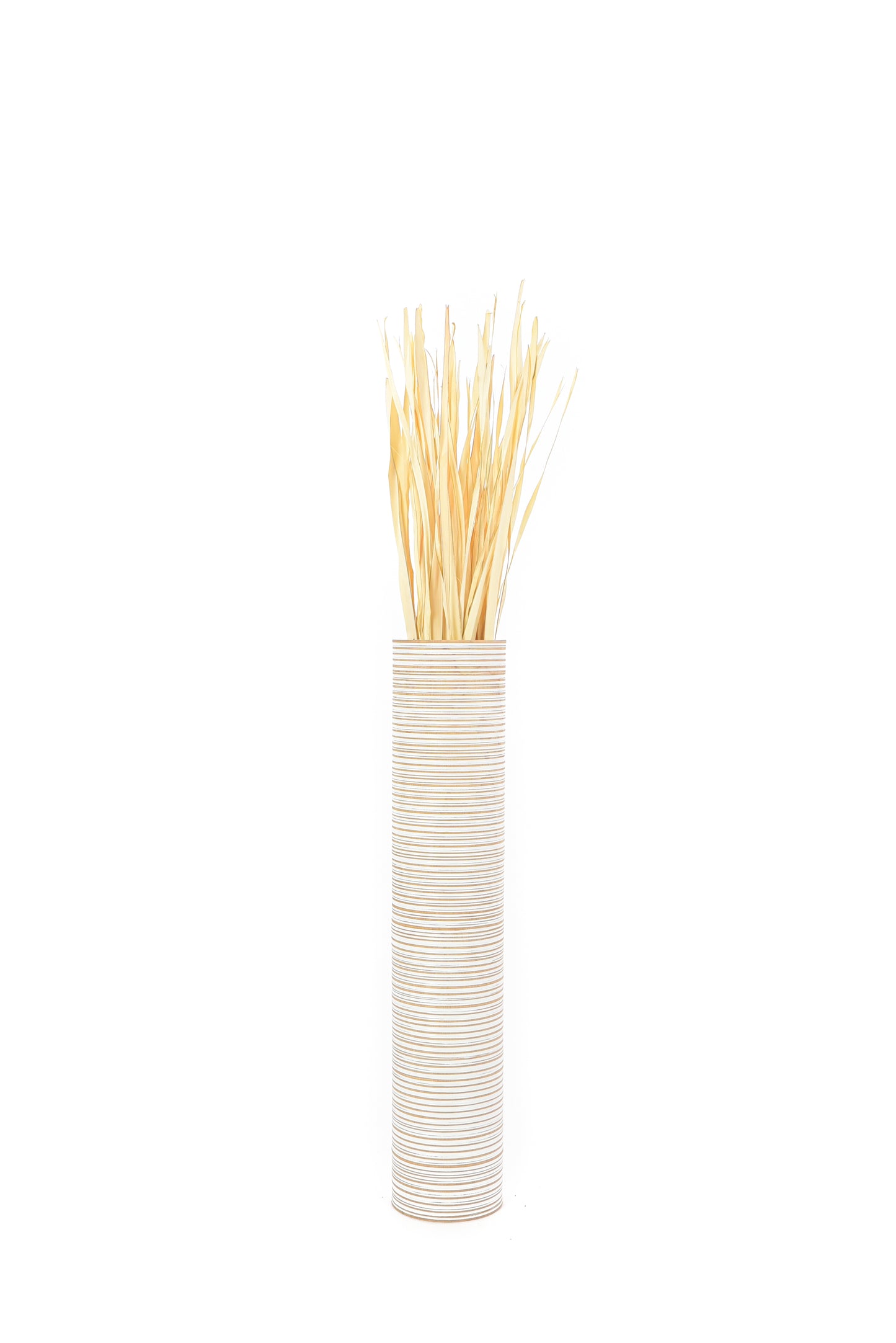 Large Mango Wood Floor Vase – Handcrafted Decorative Highlight from Thailand, white wash, 34 inches