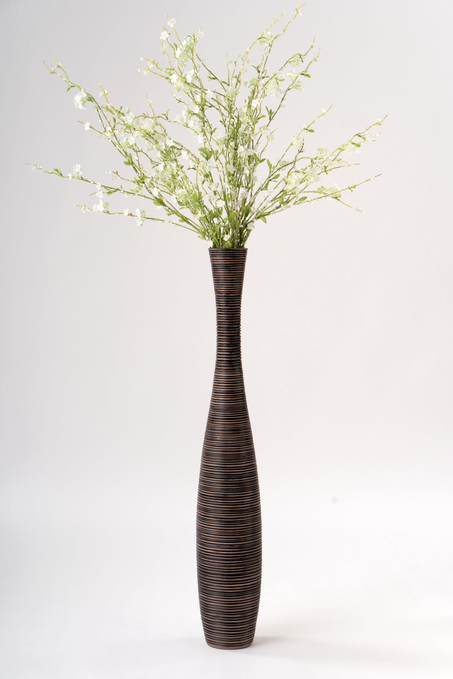Large Resin Floor Vase – Stylish Waterproof Vase for Fresh & Dried Flowers, brown, 34 inches