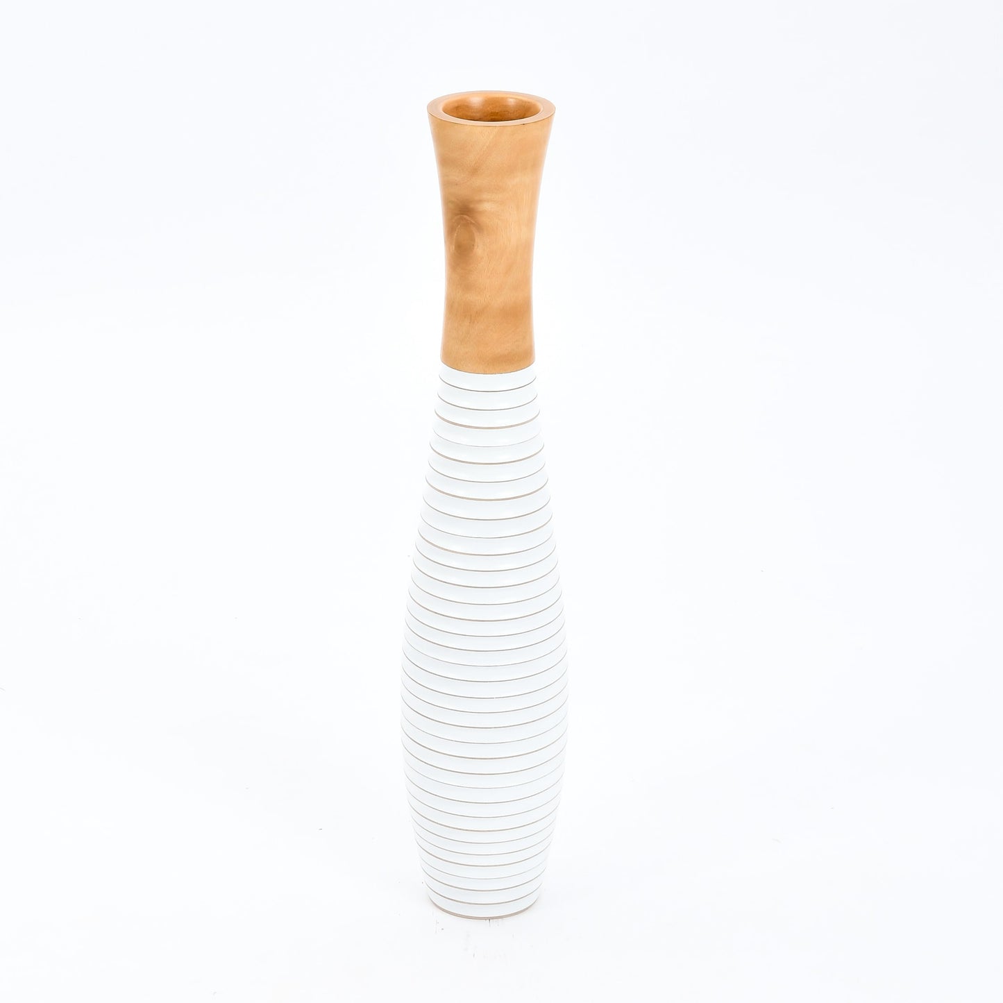 Large Mango Wood Floor Vase – Handcrafted Decorative Highlight from Thailand