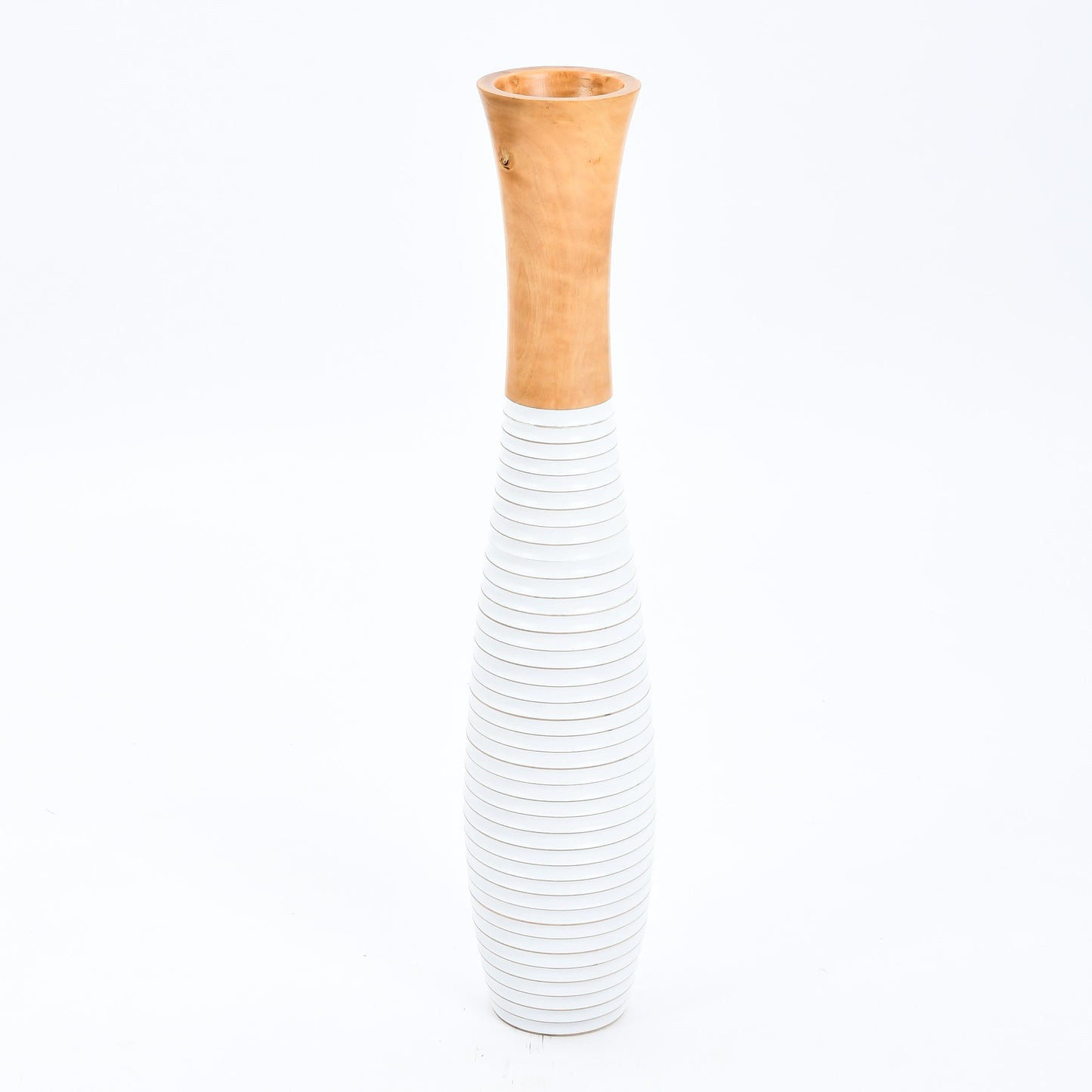 Large Mango Wood Floor Vase – Handcrafted Decorative Highlight from Thailand