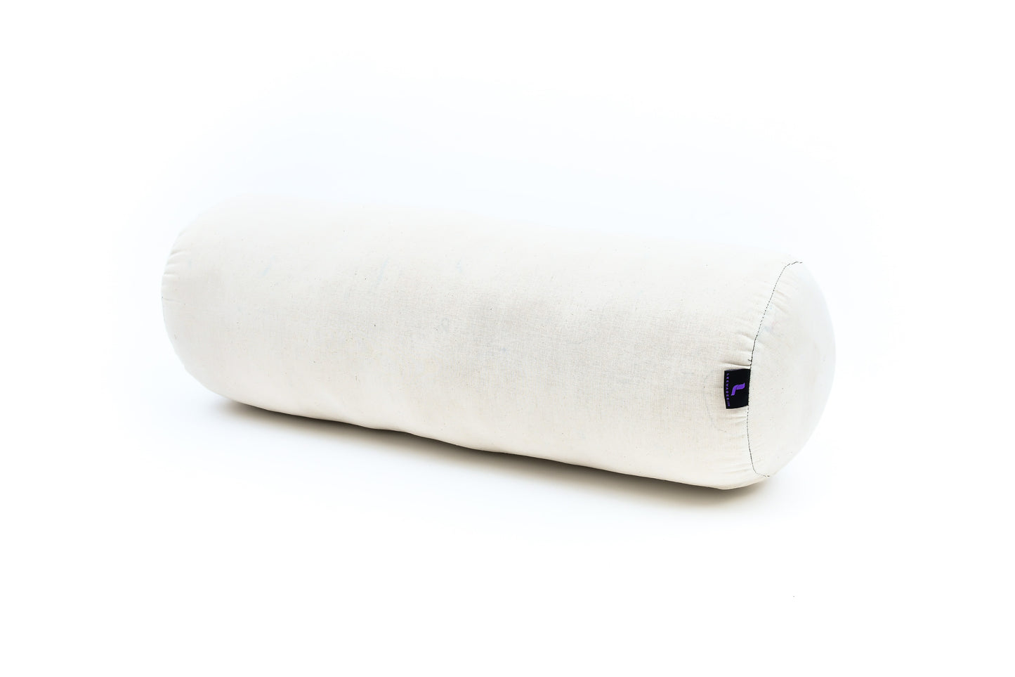 Large Yoga Bolster – Kapok-Filled Meditation Cushion with Cotton Cover, Cl01 - Ecru