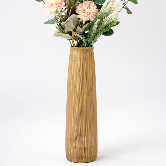 Compact Resin Vase – Stylish Waterproof Decorative Vase for Floor, Table or Shelf, gold, 12 inches