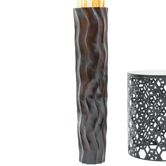 Large Mango Wood Floor Vase – Handcrafted Decorative Highlight from Thailand, brown, 34 inches