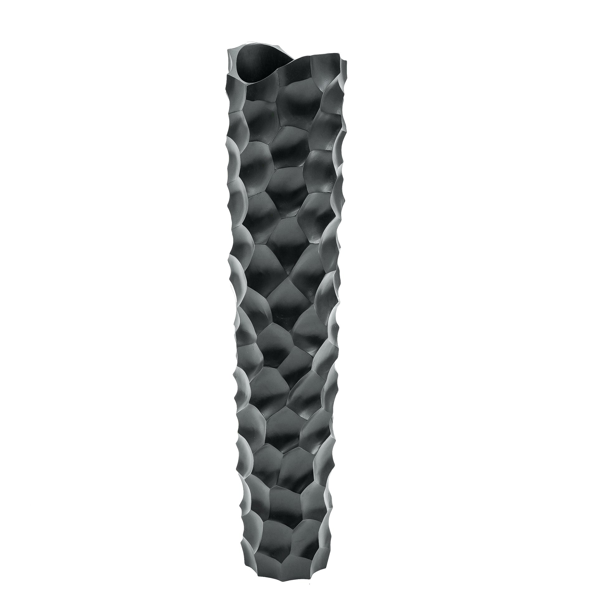 Large Mango Wood Floor Vase – Handcrafted Decorative Highlight from Thailand, black, 34 inches