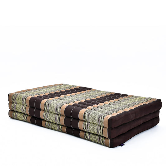 Kapok Folding Mattress – Thick Cotton Padded Guest Bed for Home, Sleeping & Mindfulness Corner, Sf10 - Brown, L: 79x39