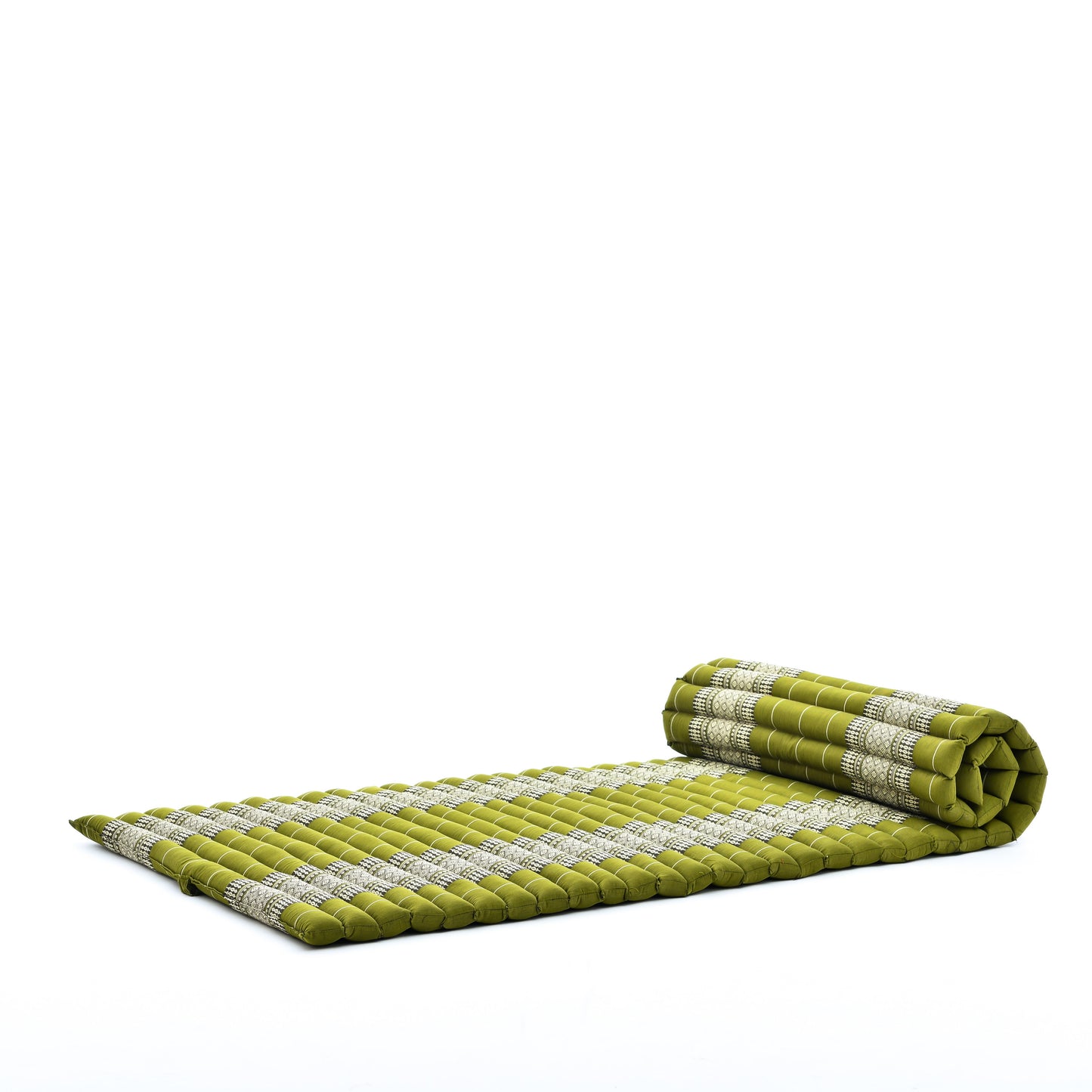 Kapok Roll-Up Mattress – Foldable Sleeping & Relax Mat with Cotton Cover for Home & Outdoor Use, Sf17 - Green, M: 75x28
