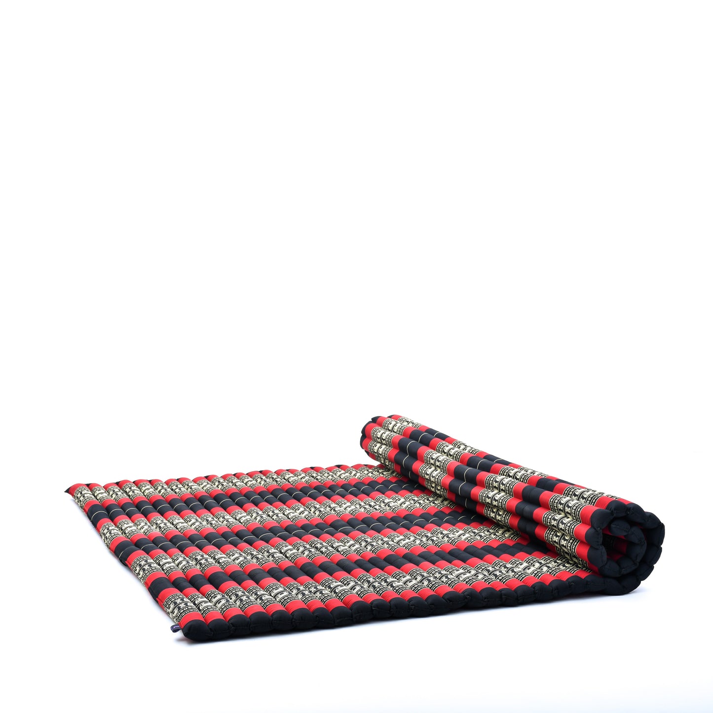 Kapok Roll-Up Mattress – Foldable Sleeping & Relax Mat with Cotton Cover for Home & Outdoor Use, Sf13 - Red, Black, XL: 75x57