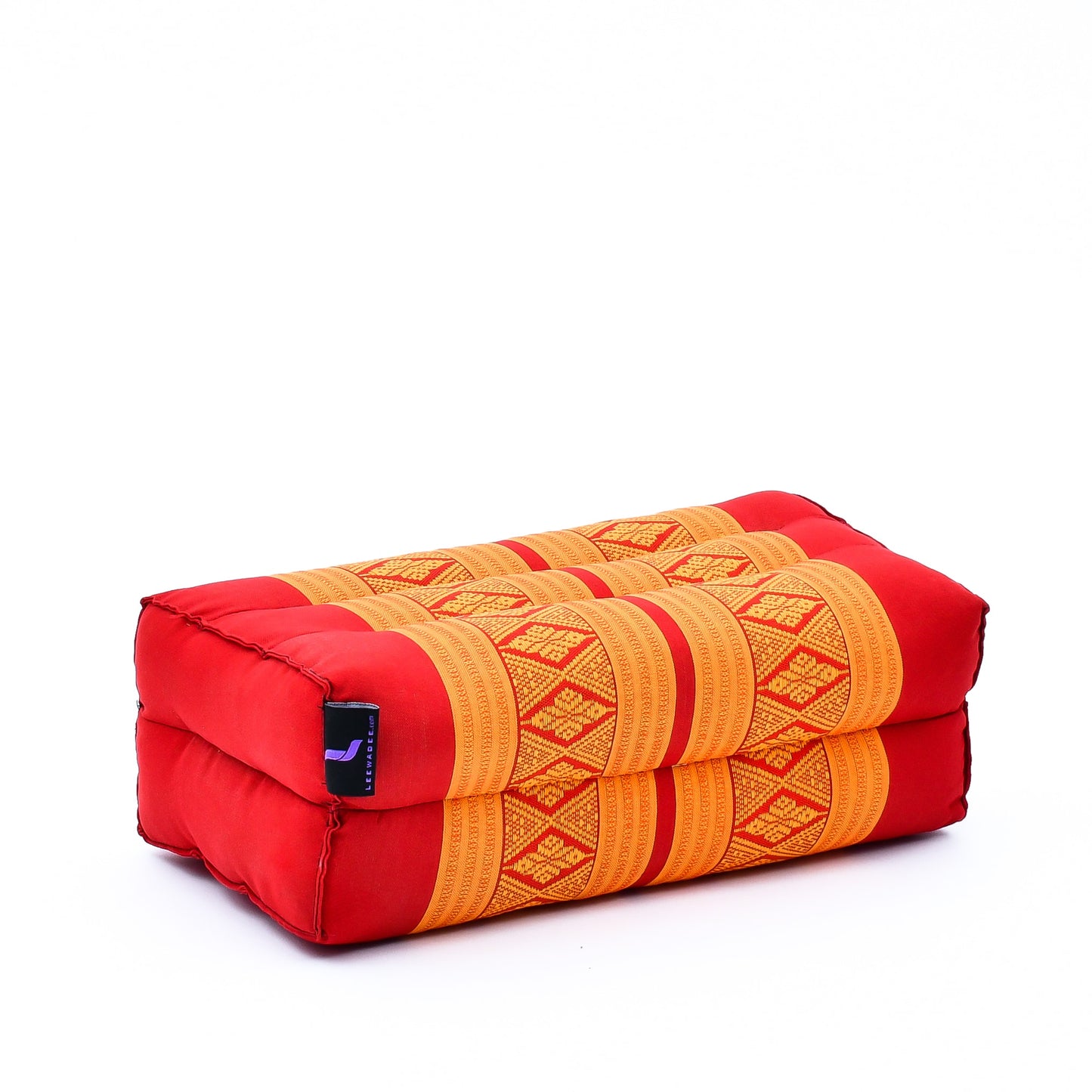 Kapok Yoga Block Cushions – 2-Piece Set of Firm Meditation & Yoga Cushions with Cotton Cover, Sf02 - Orange