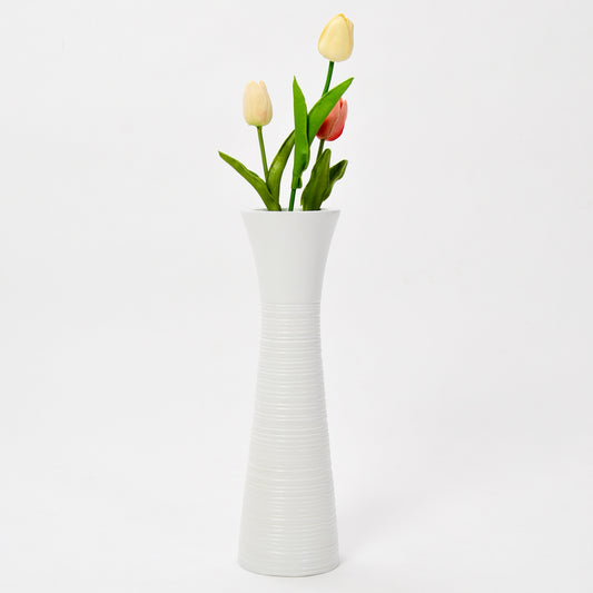 Compact Resin Vase – Stylish Waterproof Decorative Vase for Floor, Table or Shelf, white, 14 inches