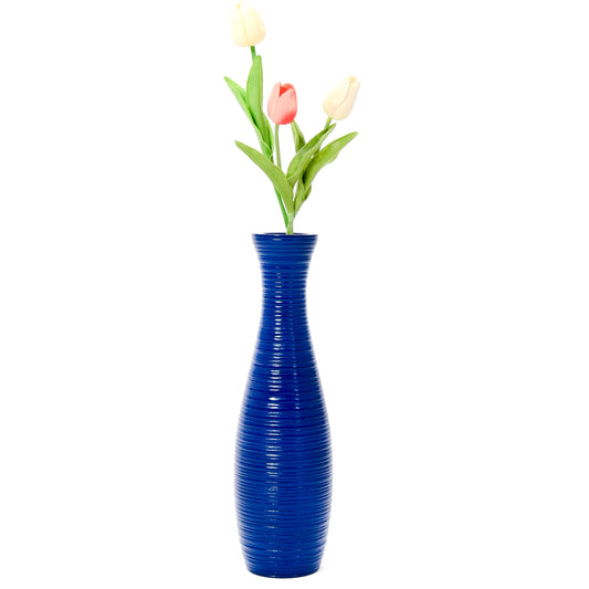 Compact Resin Vase – Stylish Waterproof Decorative Vase for Floor, Table or Shelf, blue, 14 inches