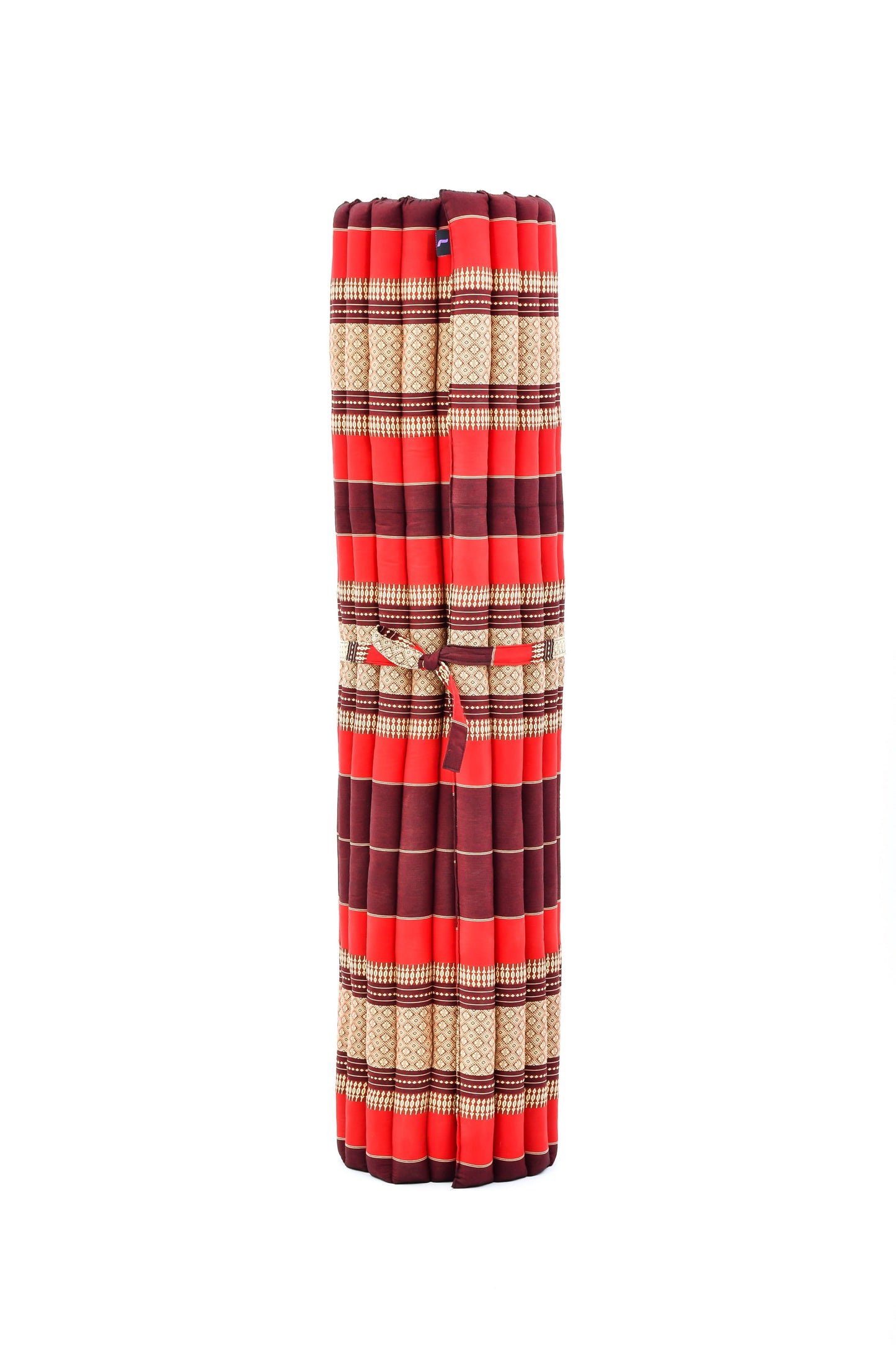Kapok Roll-Up Mattress – Foldable Sleeping & Relax Mat with Cotton Cover for Home & Outdoor Use, Sf24 - Red, Brown, XL: 75x57