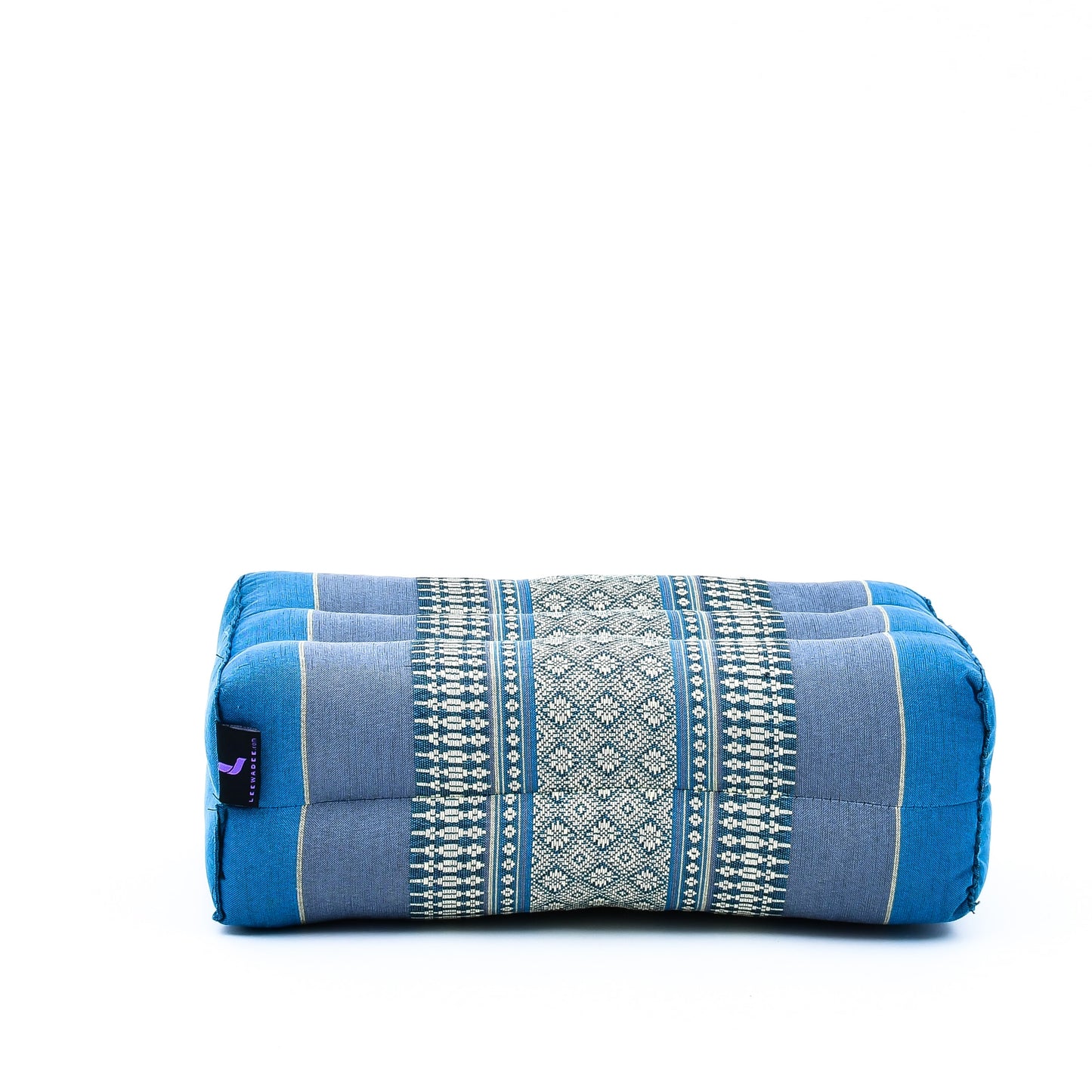 Kapok Yoga Block Cushions – 2-Piece Set of Firm Meditation & Yoga Cushions with Cotton Cover, Sf22 - Blue