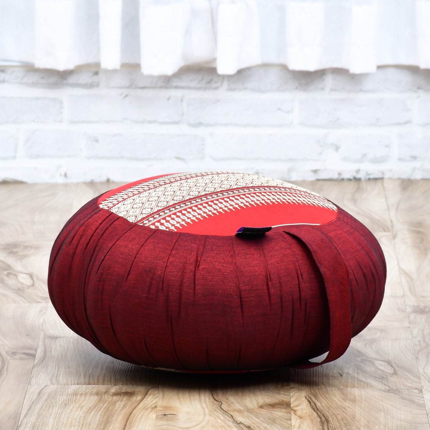 Leewadee Zafu Yoga Pillow, 33 x 15 cm, Light Blue, Sf24 - Red, Brown