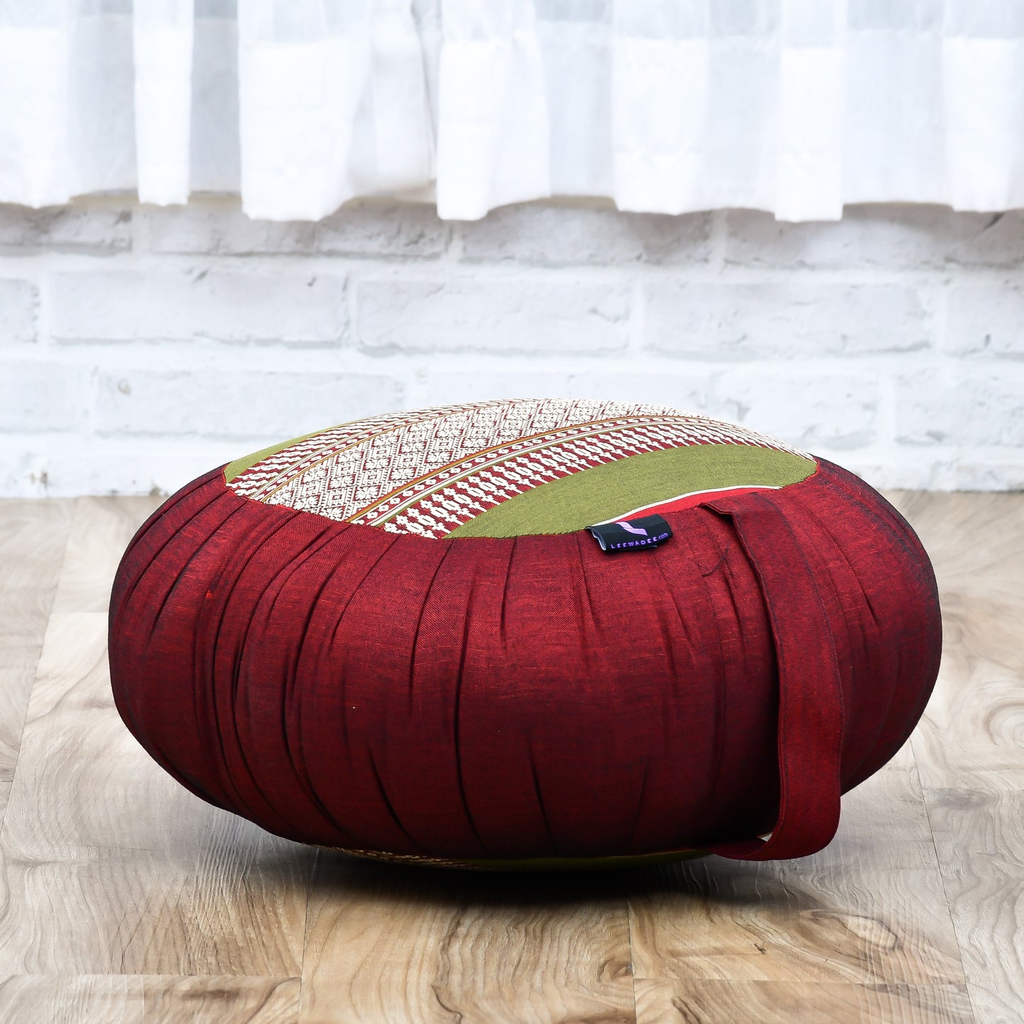 Leewadee Zafu Yoga Pillow, 33 x 15 cm, Light Blue, Sf11 - Red, Green