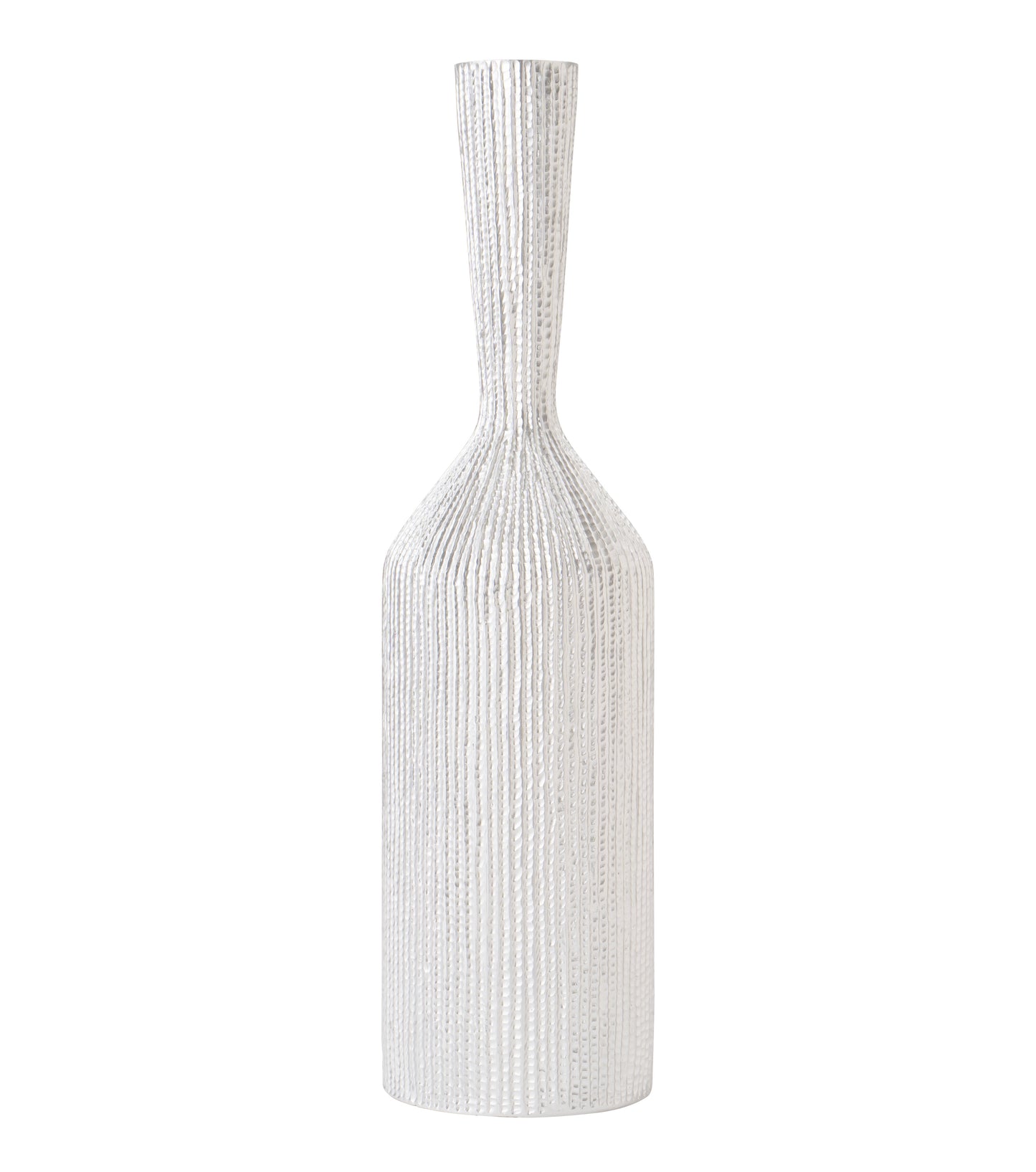 Large Resin Floor Vase – Stylish Waterproof Vase for Fresh & Dried Flowers, silver, 34 inches