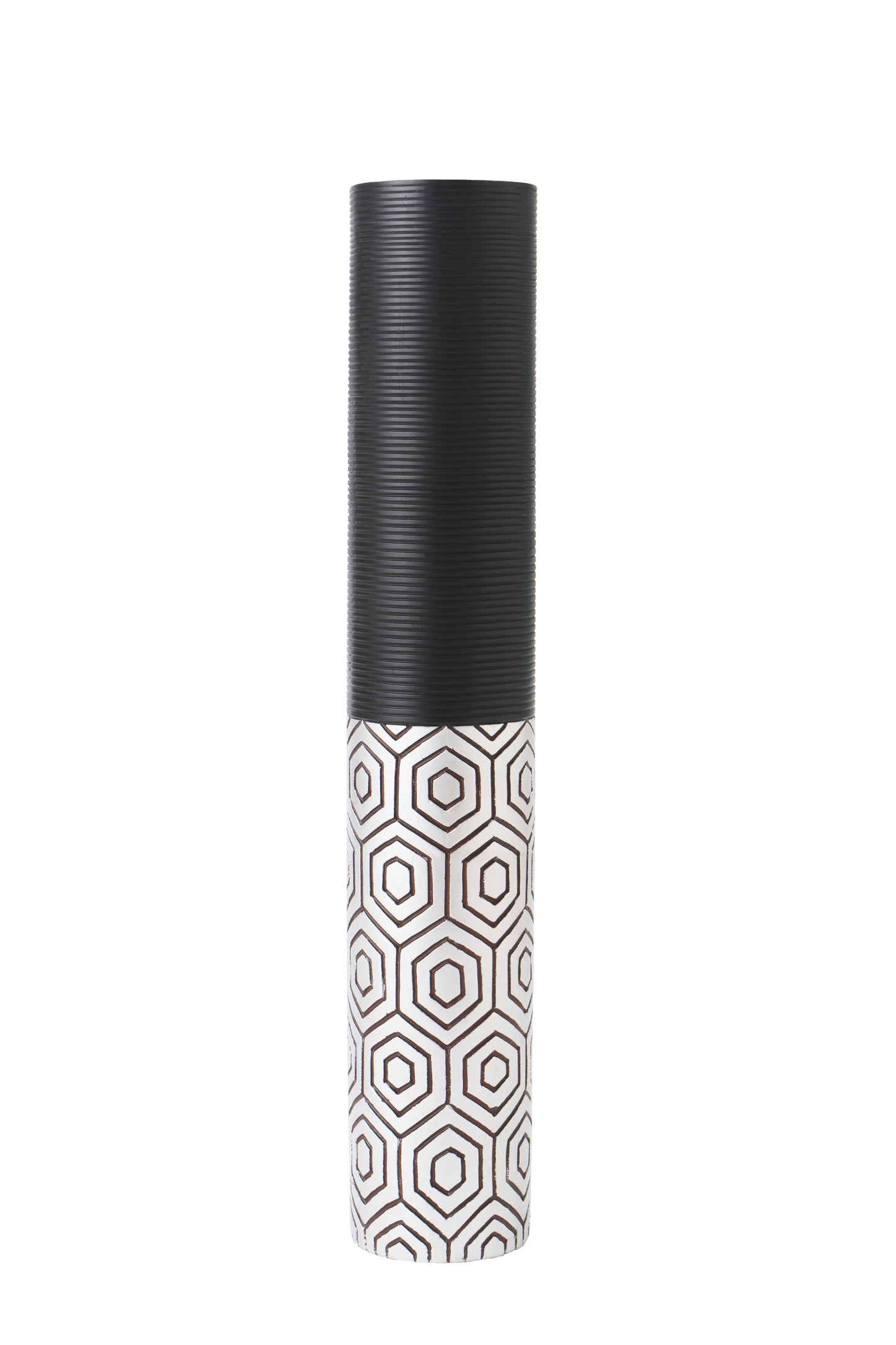 Large Resin Floor Vase – Stylish Waterproof Vase for Fresh & Dried Flowers, silver, black, 26 inches