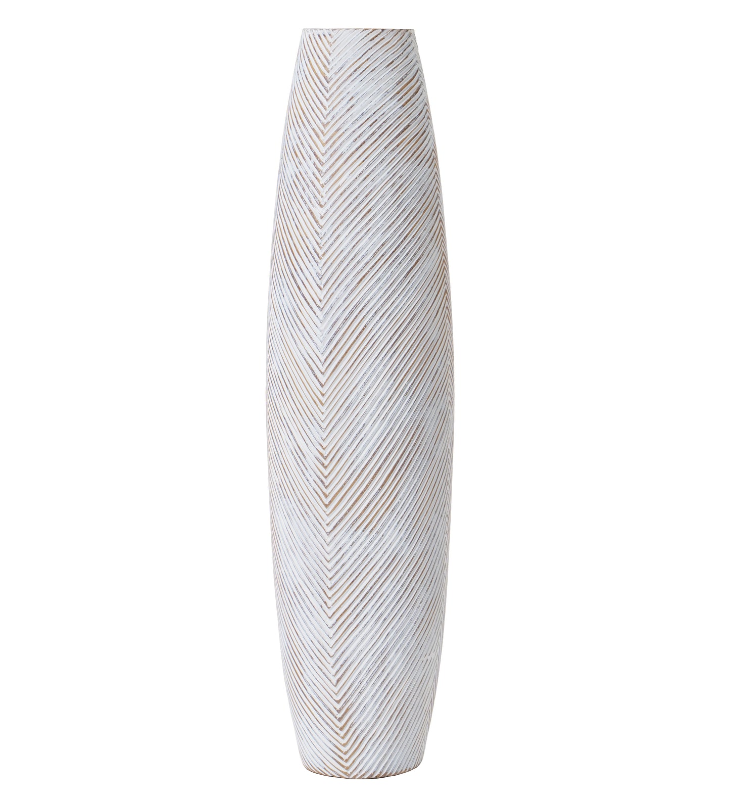 Large Resin Floor Vase – Stylish Waterproof Vase for Fresh & Dried Flowers, white wash, 26 inches