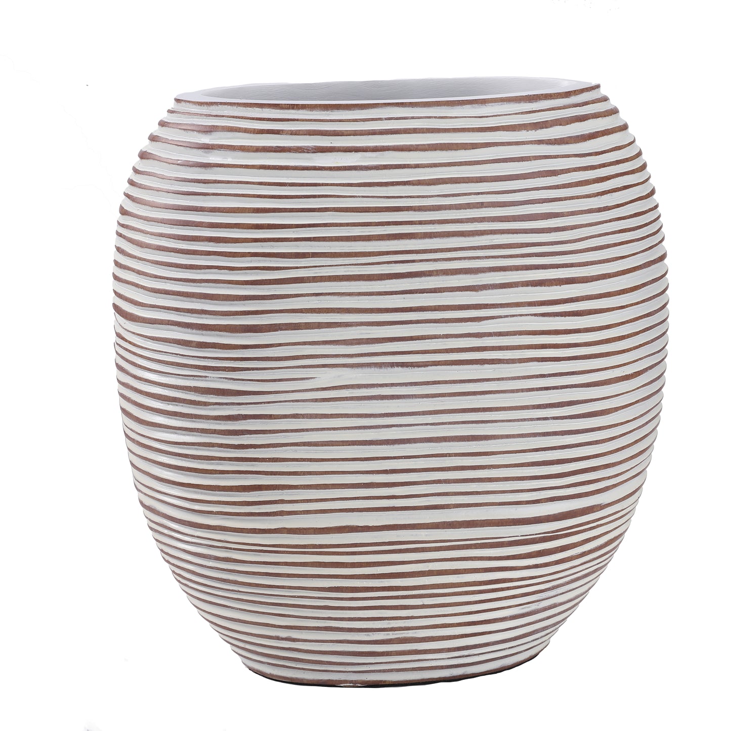 Compact Resin Vase – Stylish Waterproof Decorative Vase for Floor, Table or Shelf, white wash, 10 inches