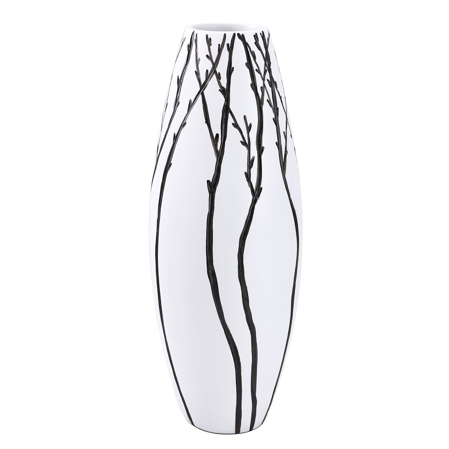 Large Resin Floor Vase – Stylish Waterproof Vase for Fresh & Dried Flowers, white, 19 inches