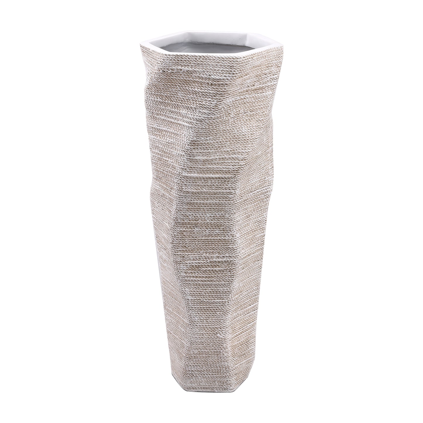 Large Resin Floor Vase – Stylish Waterproof Vase for Fresh & Dried Flowers, white, 23 inches
