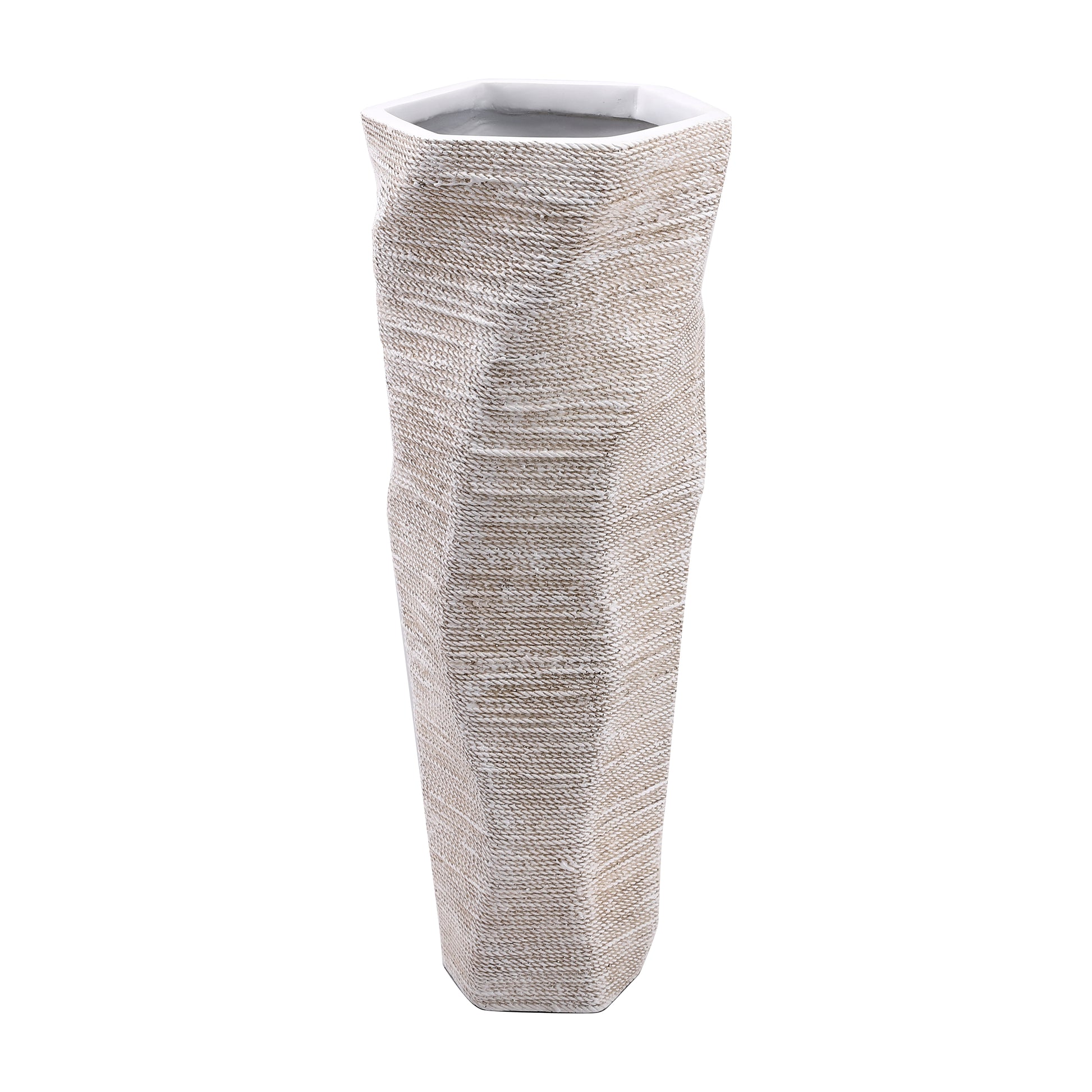 Large Resin Floor Vase – Stylish Waterproof Vase for Fresh & Dried Flowers, white, 23 inches
