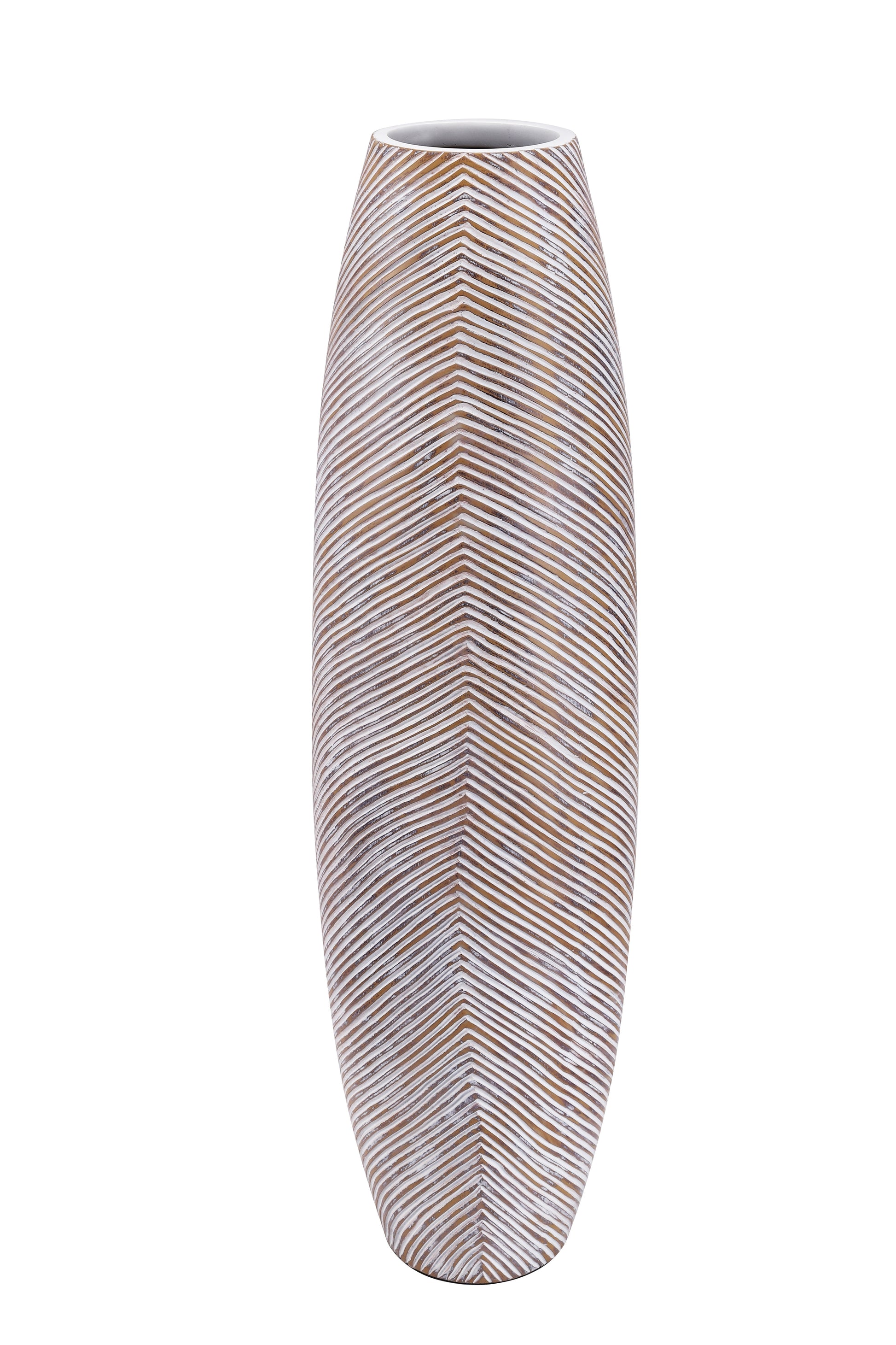 Large Resin Floor Vase – Stylish Waterproof Vase for Fresh & Dried Flowers, white wash, 32 inches