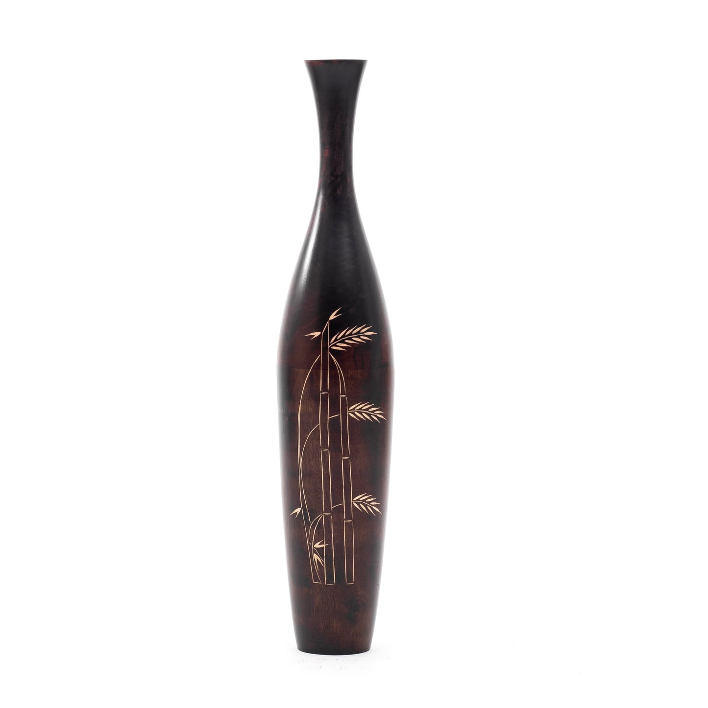 Large Mango Wood Floor Vase – Handcrafted Decorative Highlight from Thailand
